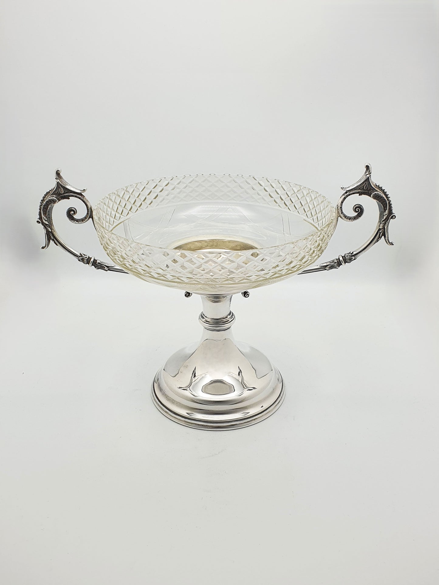 Lovely Edwardian Walker and Hall Glass & Silver Plate Centre Piece - circa 1905