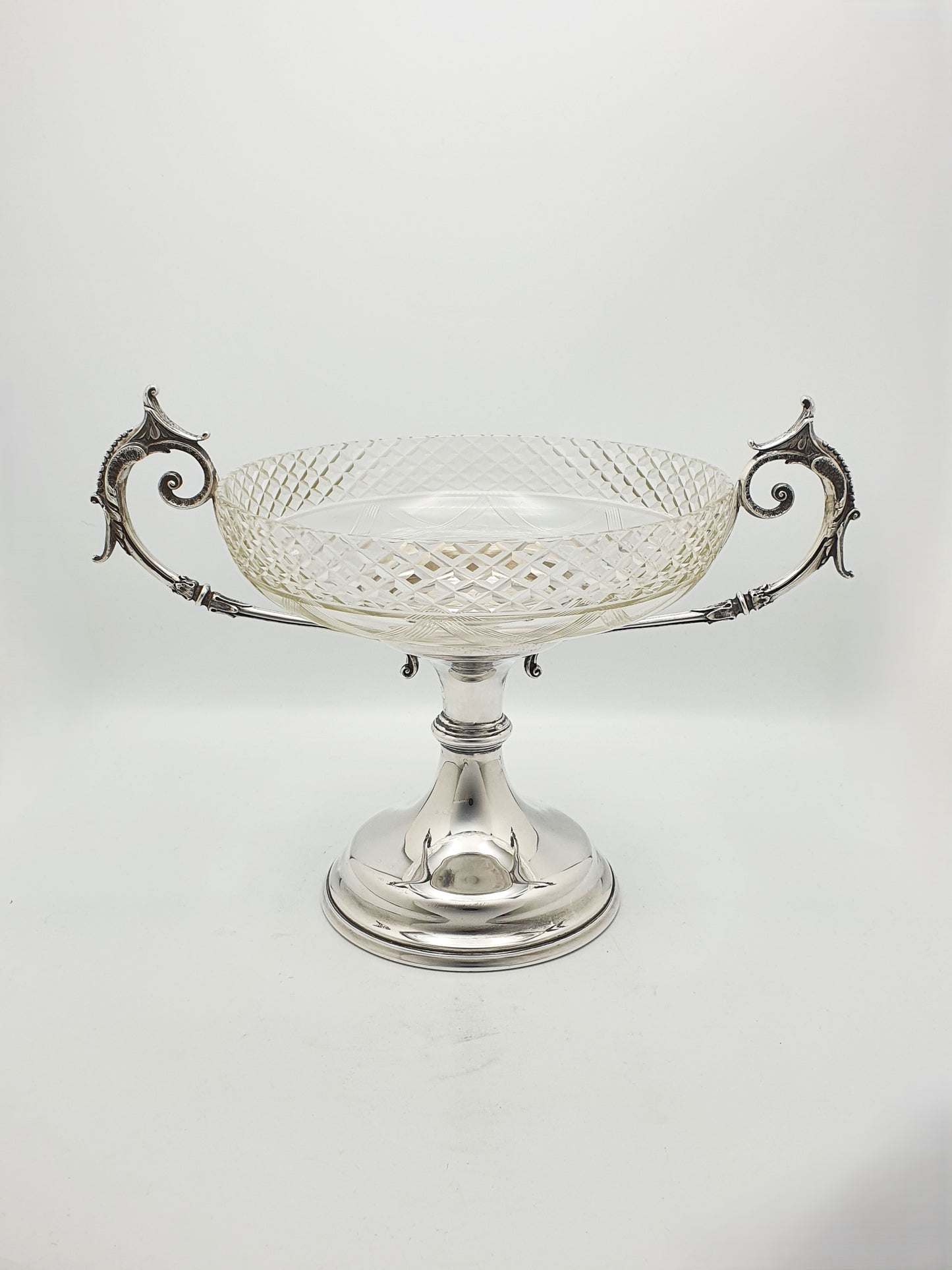 Lovely Edwardian Walker and Hall Glass & Silver Plate Centre Piece - circa 1905