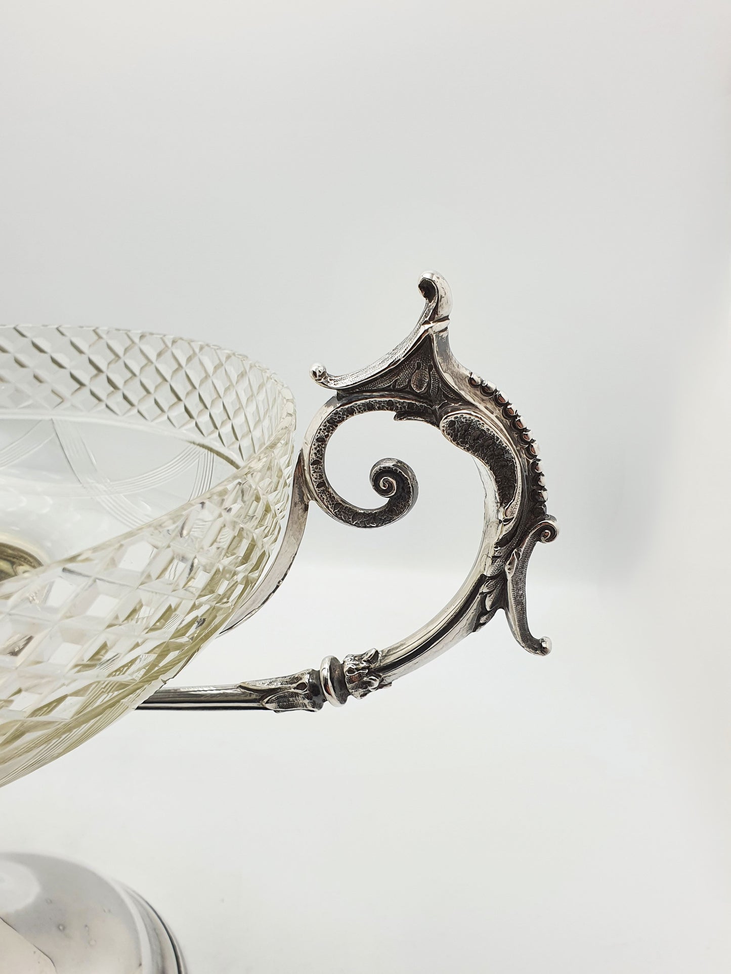 Lovely Edwardian Walker and Hall Glass & Silver Plate Centre Piece - circa 1905