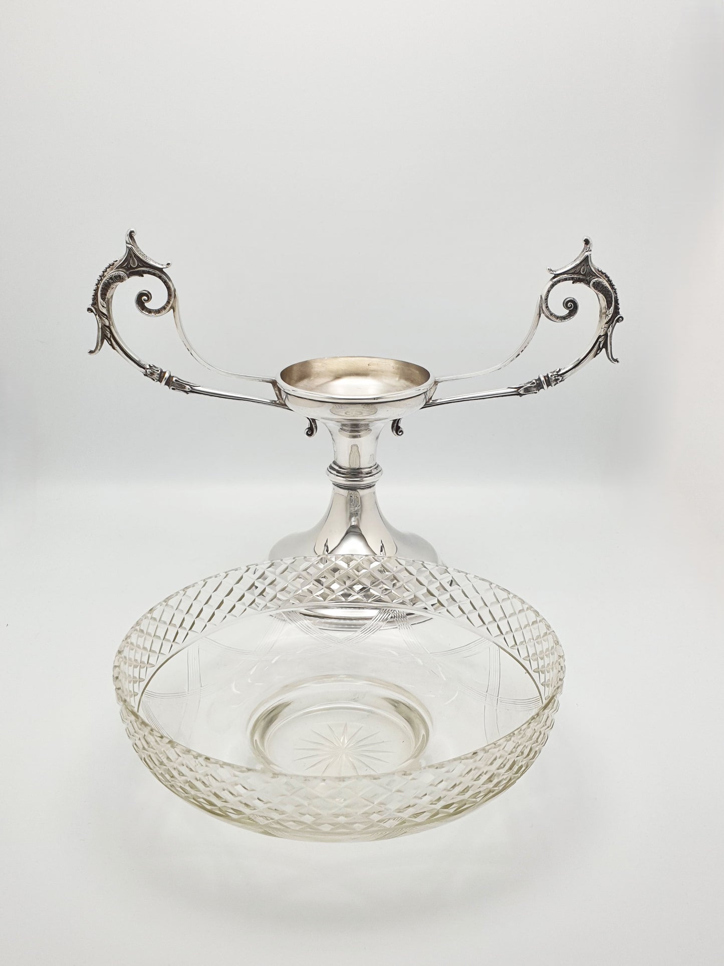 Lovely Edwardian Walker and Hall Glass & Silver Plate Centre Piece - circa 1905