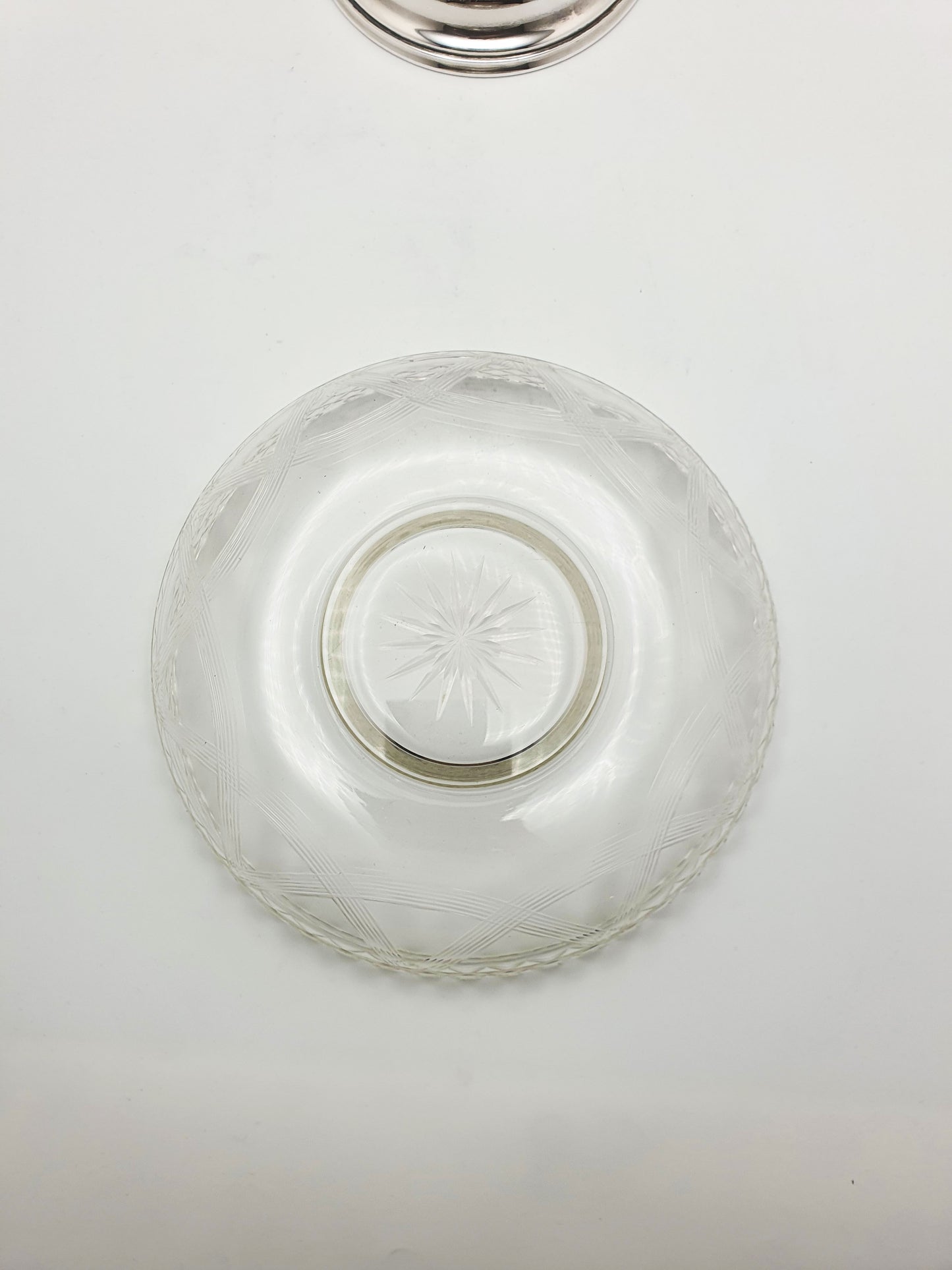 Lovely Edwardian Walker and Hall Glass & Silver Plate Centre Piece - circa 1905