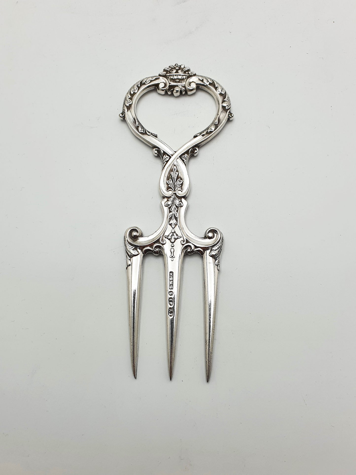 Elegant Antique Silver-Plate Lion Mask Bread Basket & Matching Fork - circa 1905