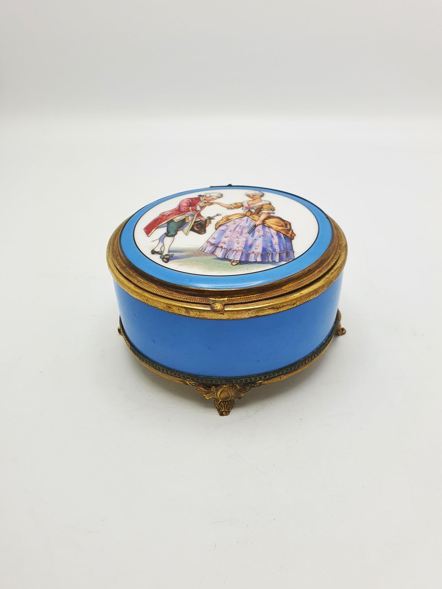 Gorgeous Antique French Limoges-Style Porcelain Jewellery Box – circa 1920