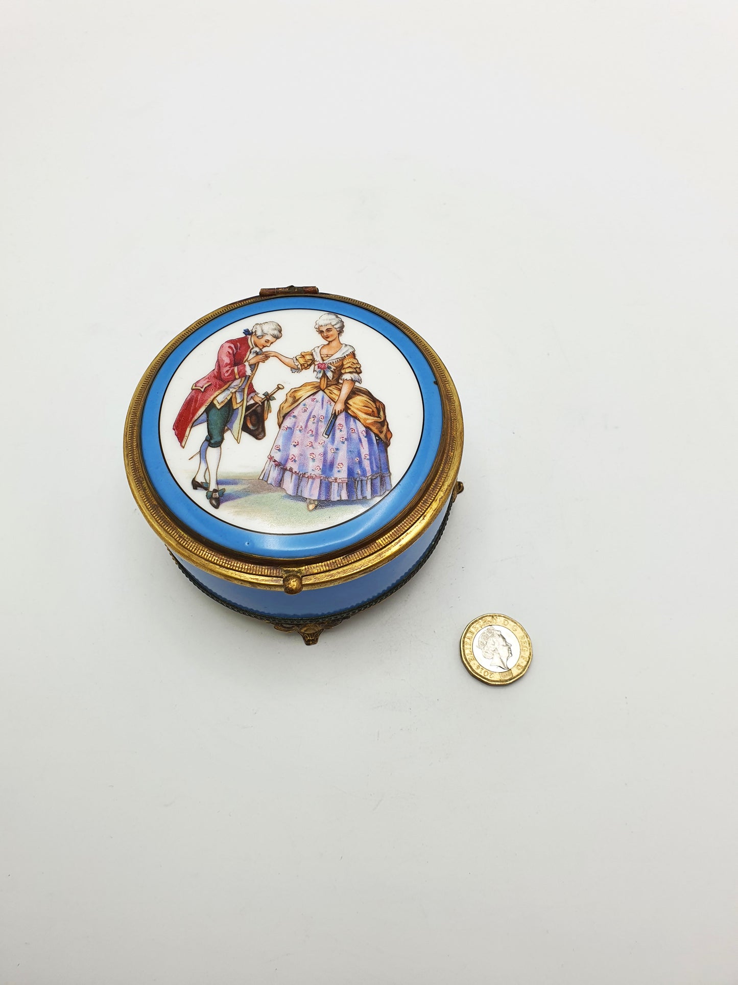 Gorgeous Antique French Limoges-Style Porcelain Jewellery Box – circa 1920