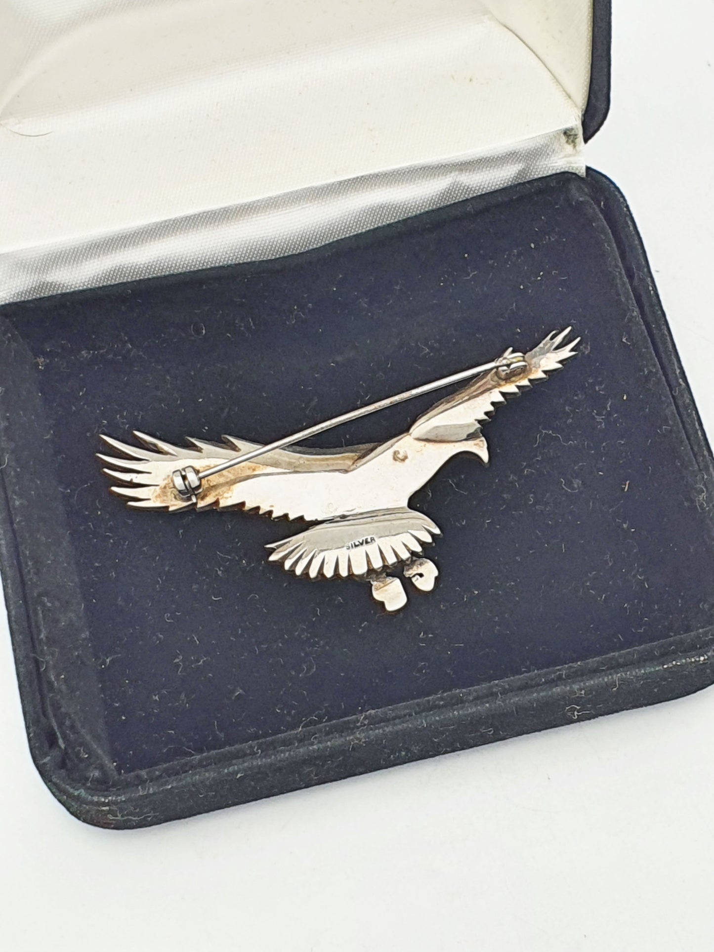 Gorgeous Art Deco Sterling Silver Marcasite Eagle Brooch – circa 1930