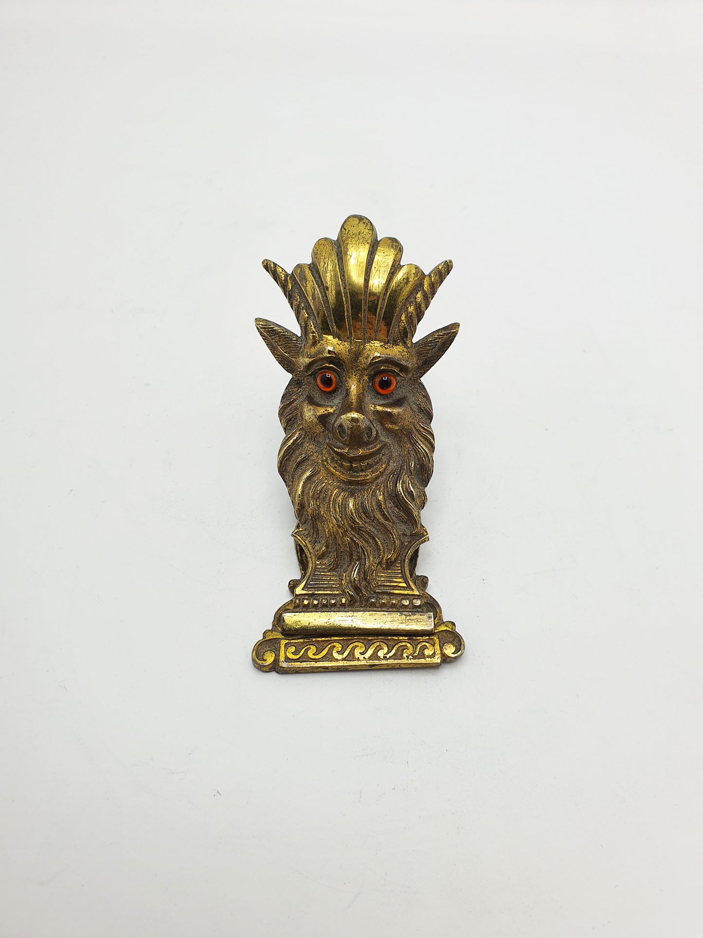 Unusual Victorian Brass Mythical Note Holder – 1886