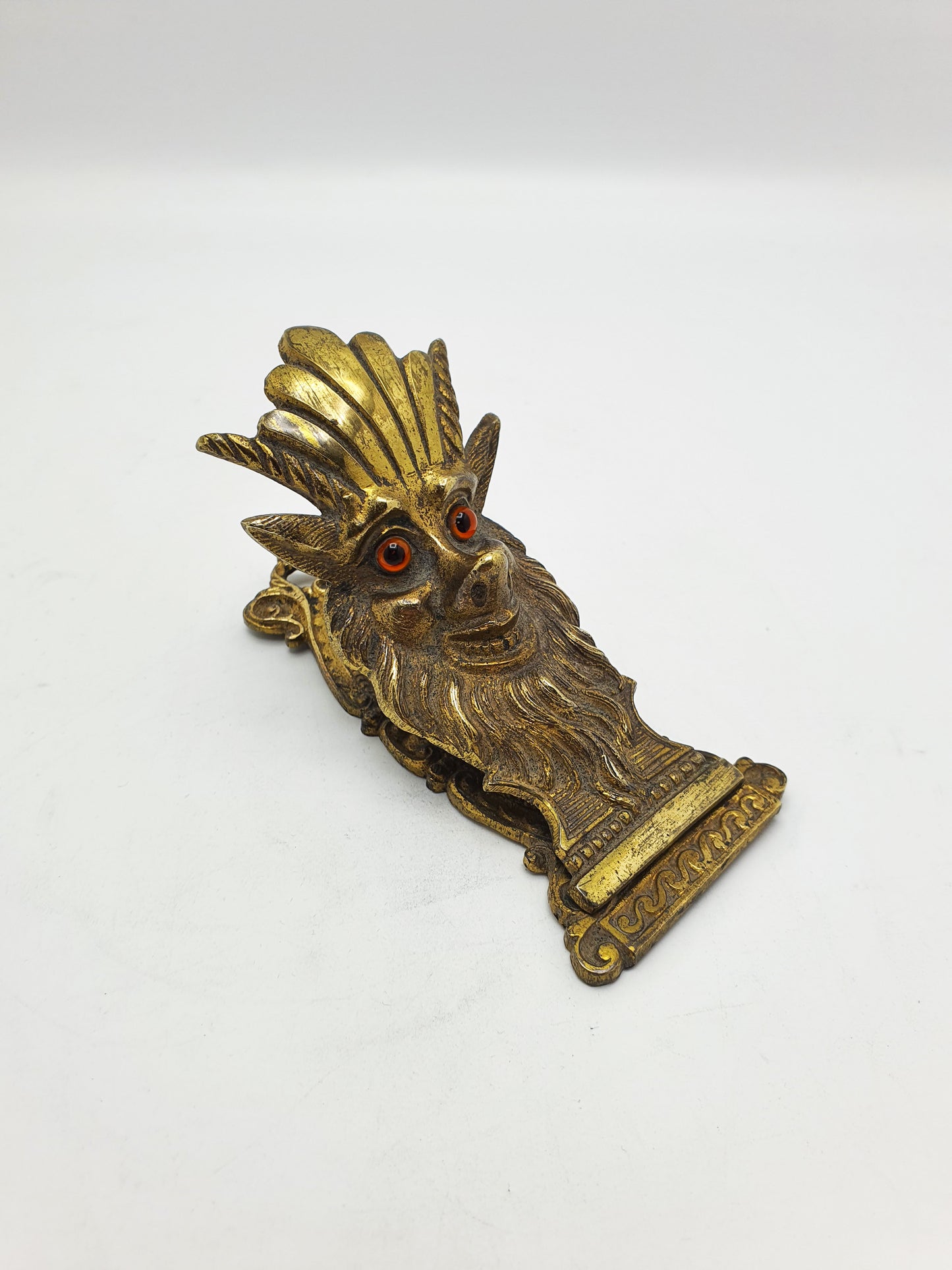 Unusual Victorian Brass Mythical Note Holder – 1886
