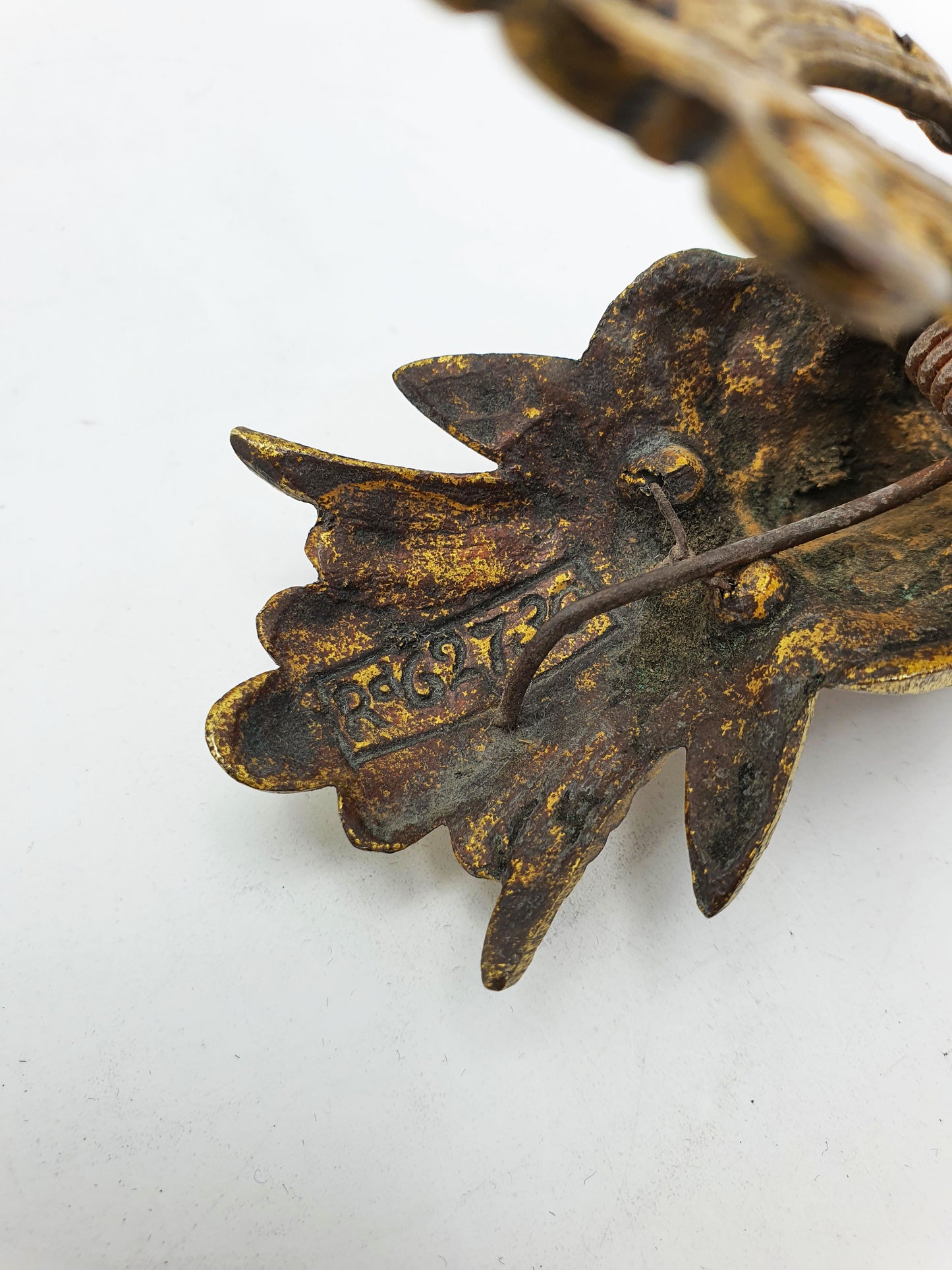 Unusual Victorian Brass Mythical Note Holder – 1886