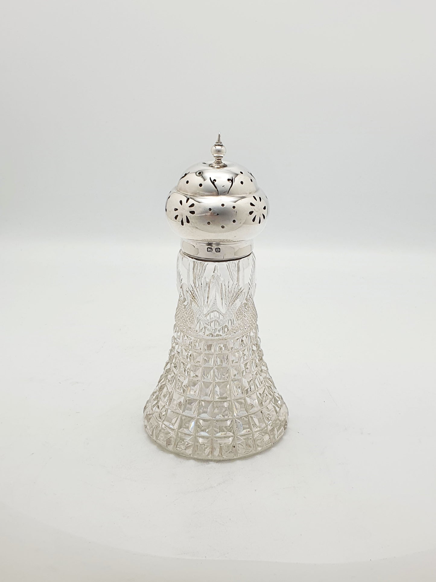 Lovely Cut Glass and Sterling Silver Sugar Sifter - 1927