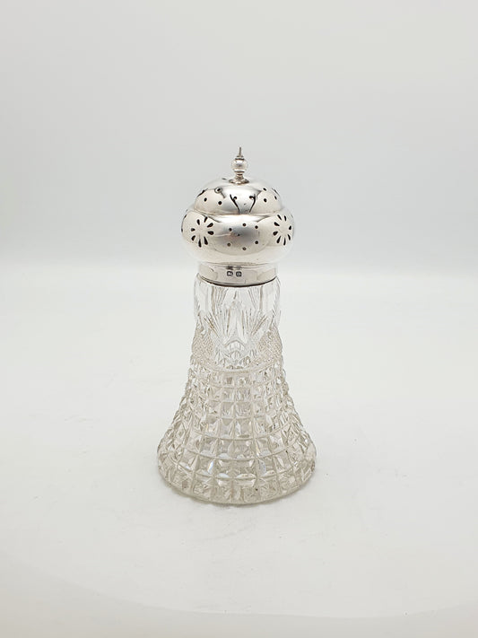 Lovely Cut Glass and Sterling Silver Sugar Sifter - 1927