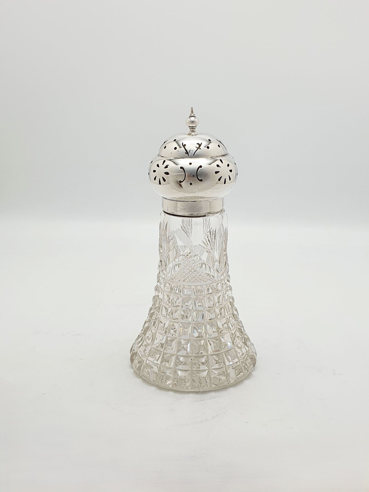 Lovely Cut Glass and Sterling Silver Sugar Sifter - 1927