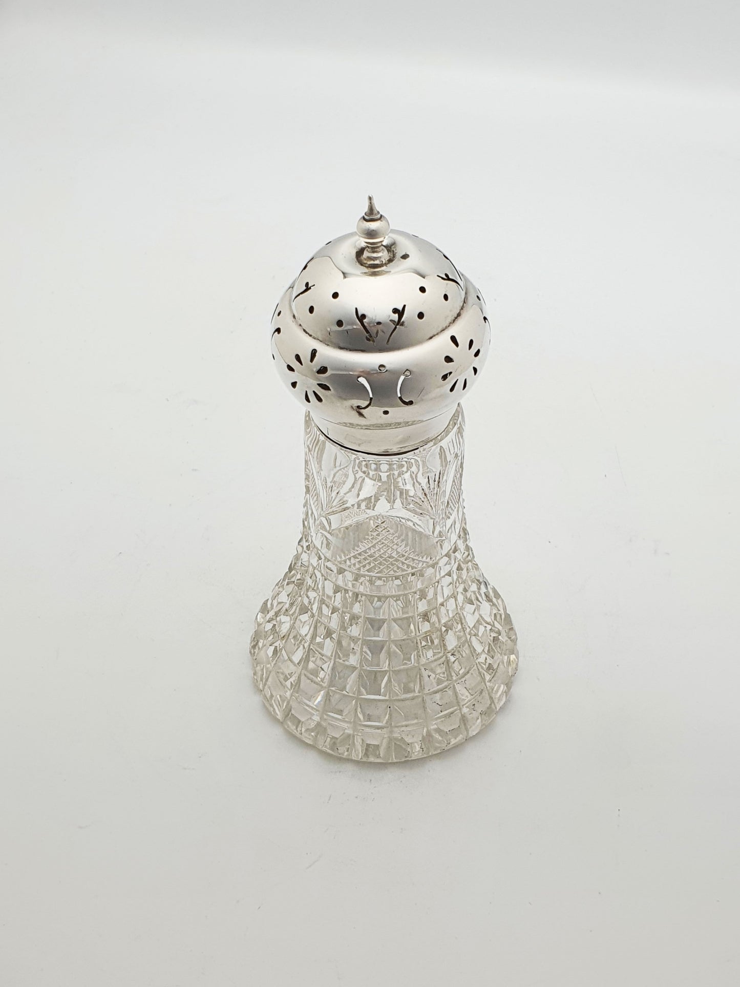 Lovely Cut Glass and Sterling Silver Sugar Sifter - 1927