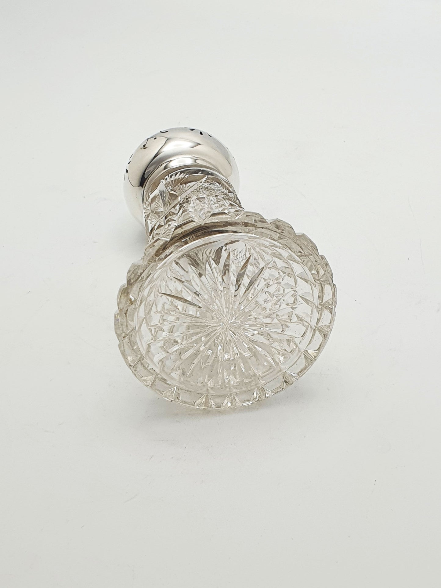 Lovely Cut Glass and Sterling Silver Sugar Sifter - 1927