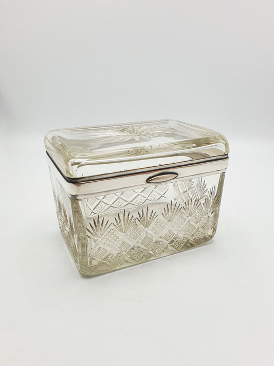 Nice Antique Edwardian Glass Jewellery Box - circa 1905