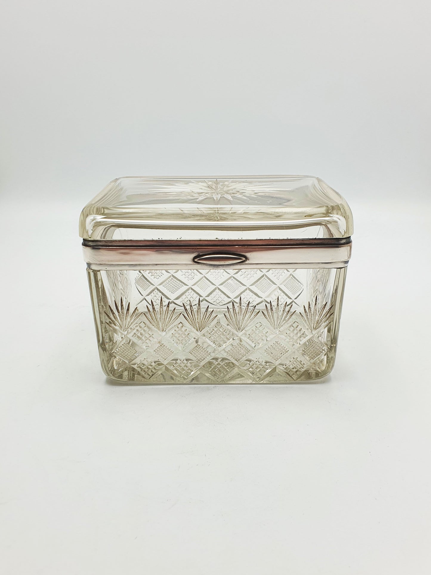 Nice Antique Edwardian Glass Jewellery Box - circa 1905