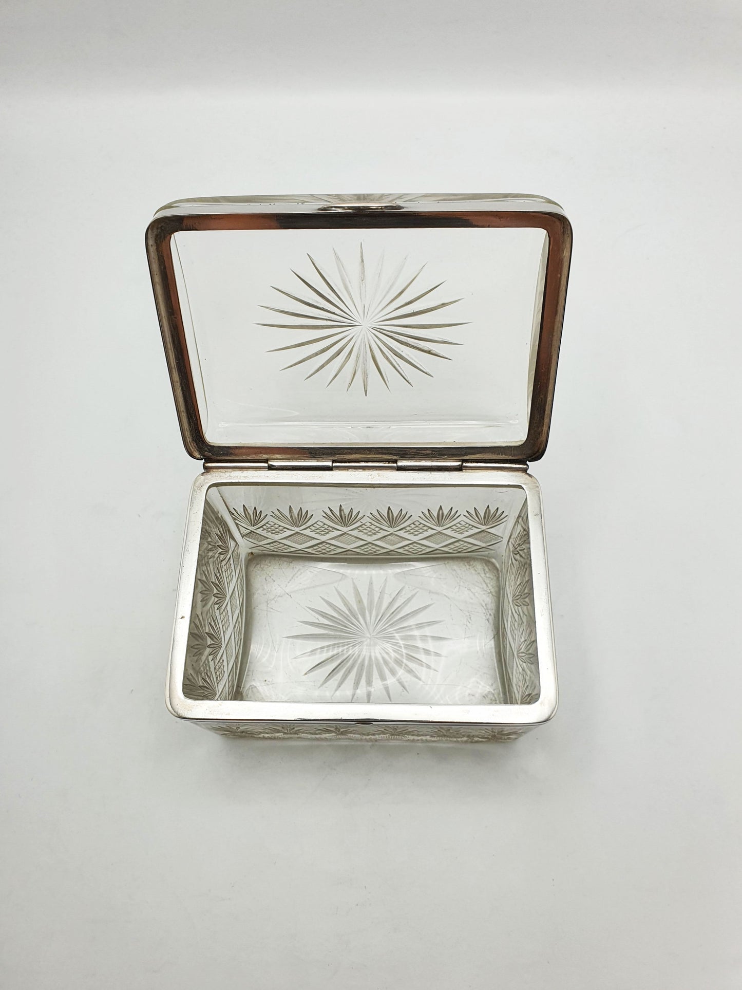 Nice Antique Edwardian Glass Jewellery Box - circa 1905