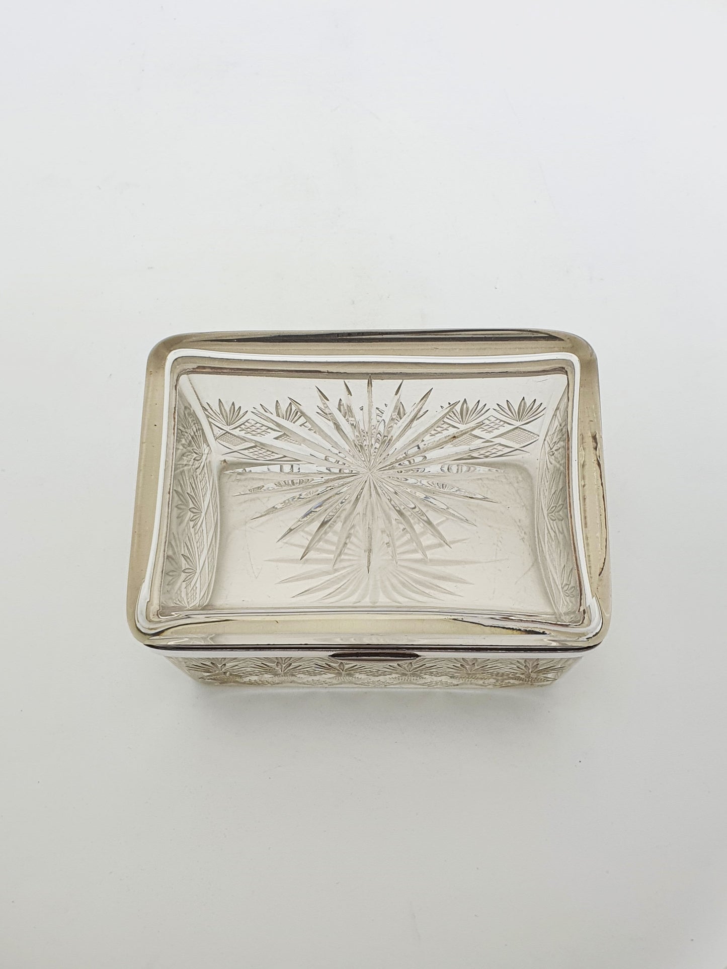 Nice Antique Edwardian Glass Jewellery Box - circa 1905