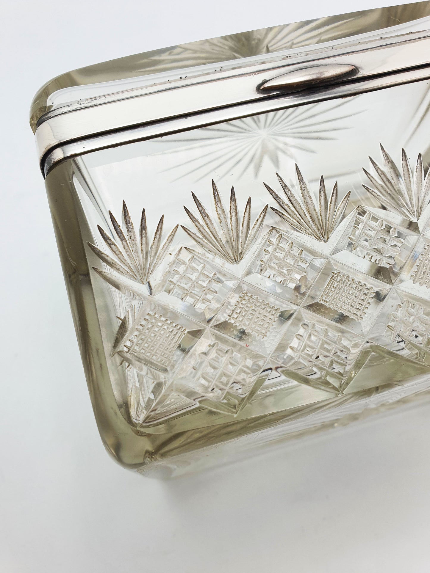 Nice Antique Edwardian Glass Jewellery Box - circa 1905