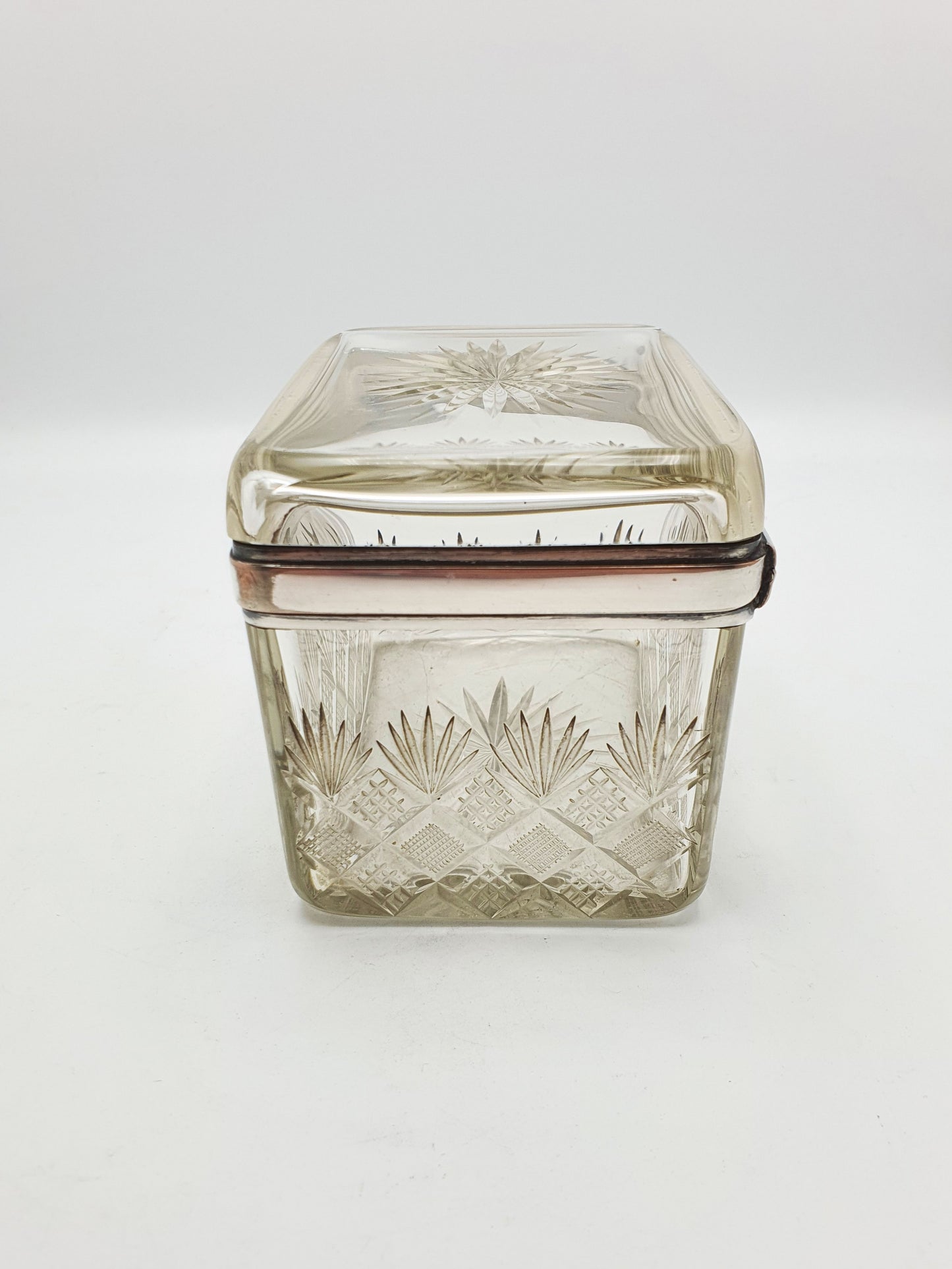 Nice Antique Edwardian Glass Jewellery Box - circa 1905