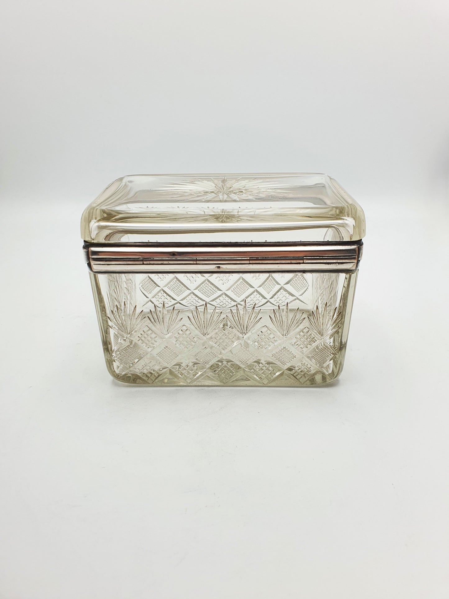 Nice Antique Edwardian Glass Jewellery Box - circa 1905