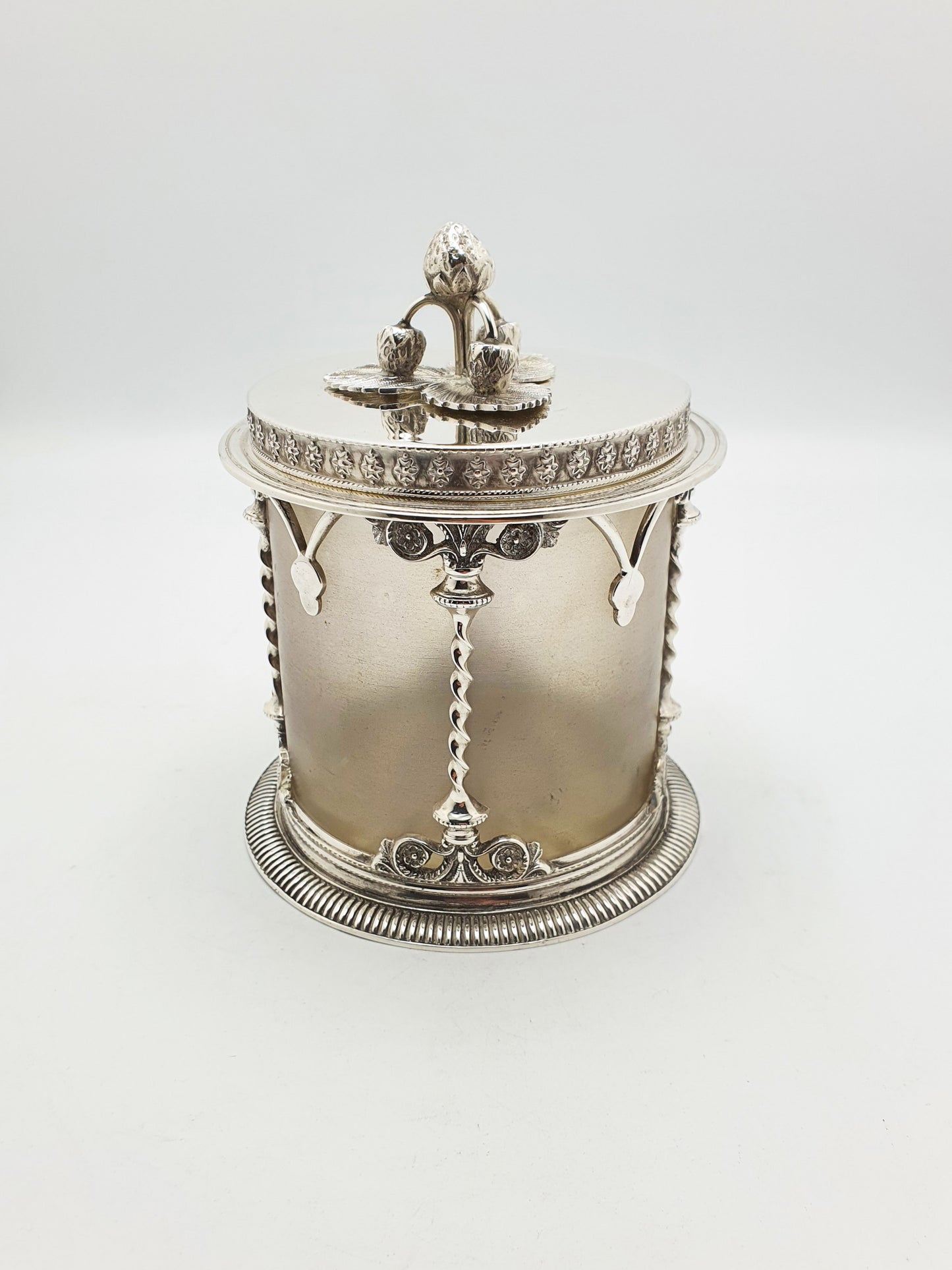 Pretty Victorian Jam/Preserve Pot with Strawberry Finial - circa 1890