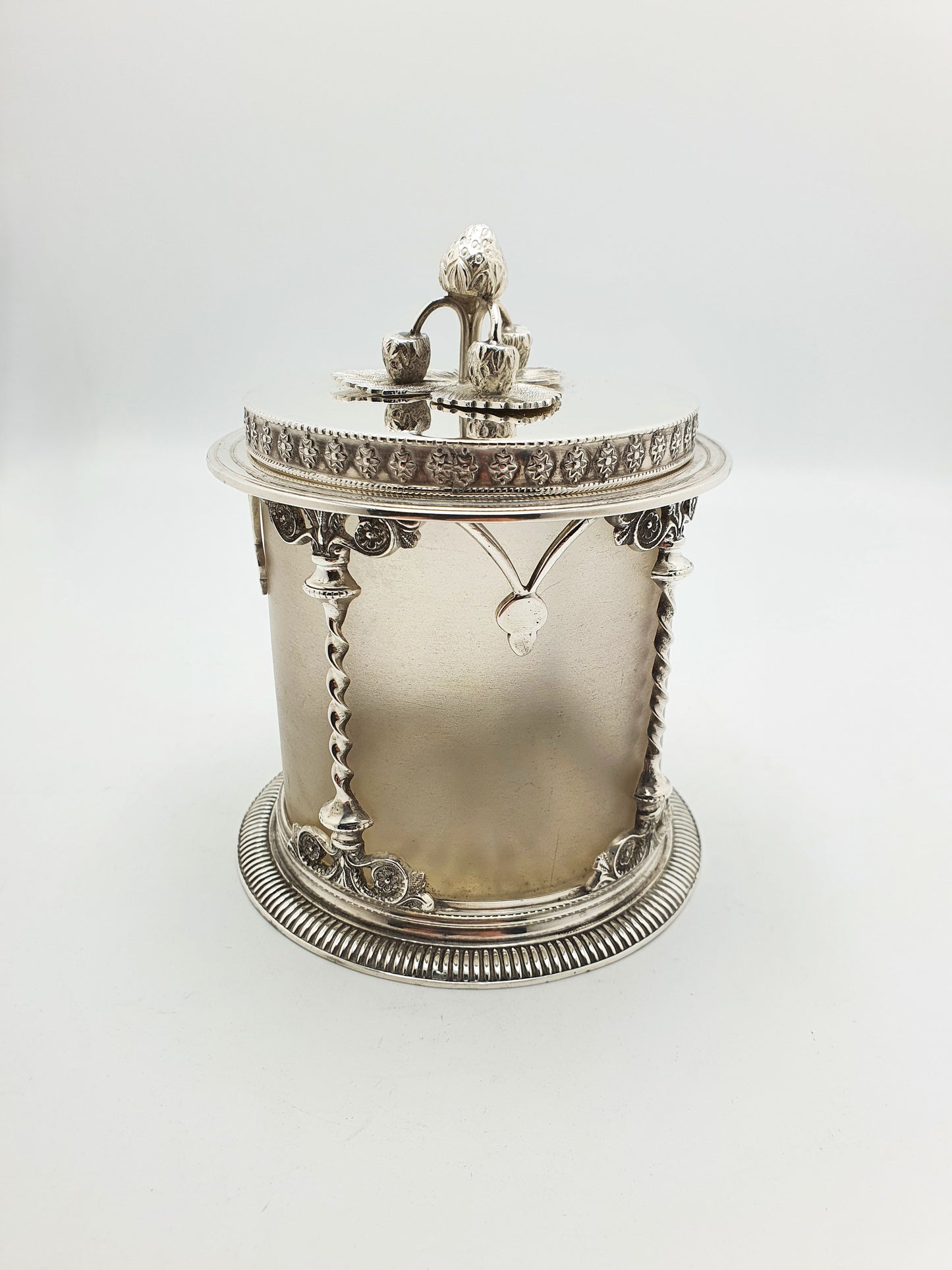 Pretty Victorian Jam/Preserve Pot with Strawberry Finial - circa 1890