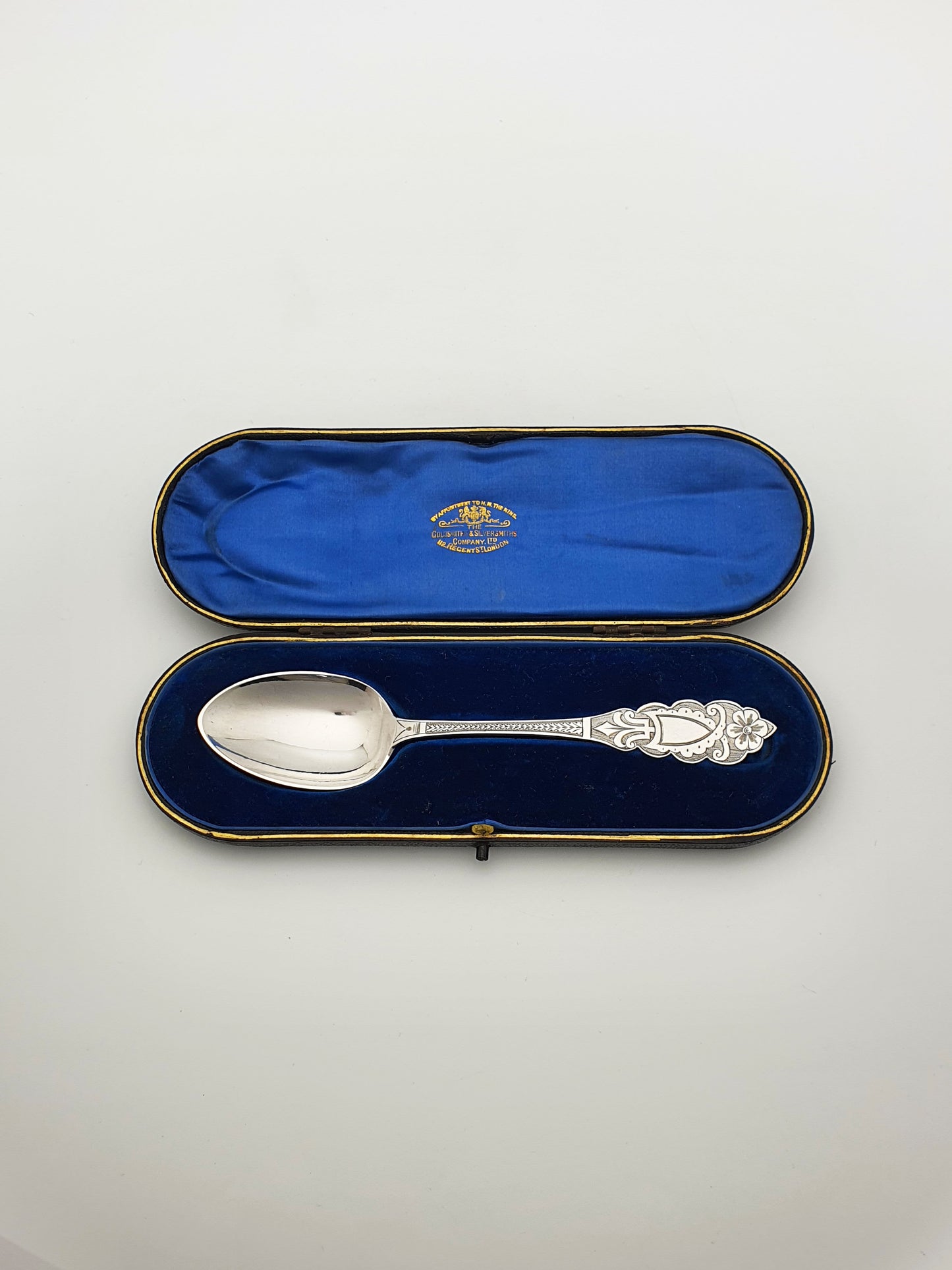 Nice Antique Victorian Silver Stag Presentation Spoon - 1877