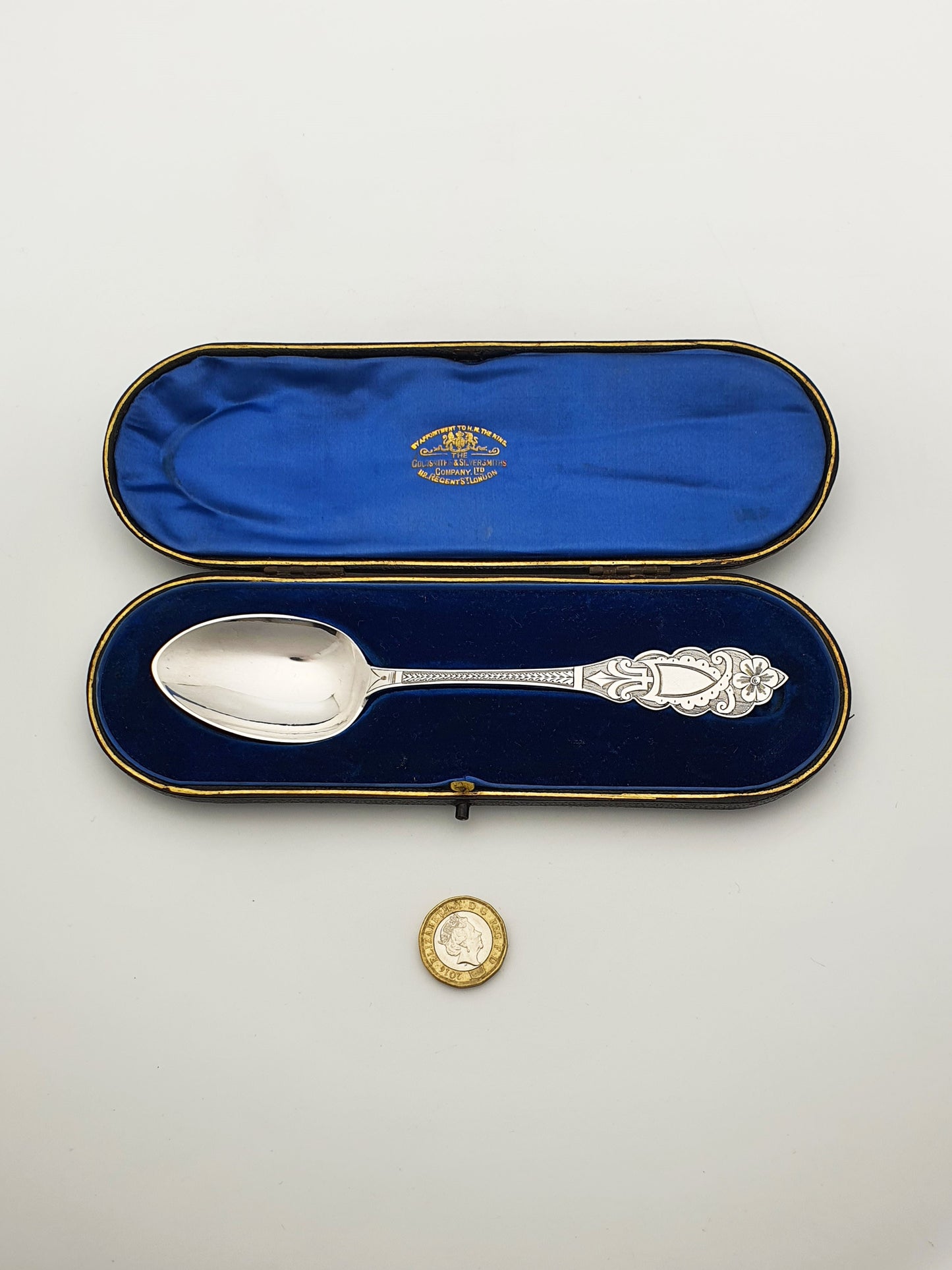 Nice Antique Victorian Silver Stag Presentation Spoon - 1877