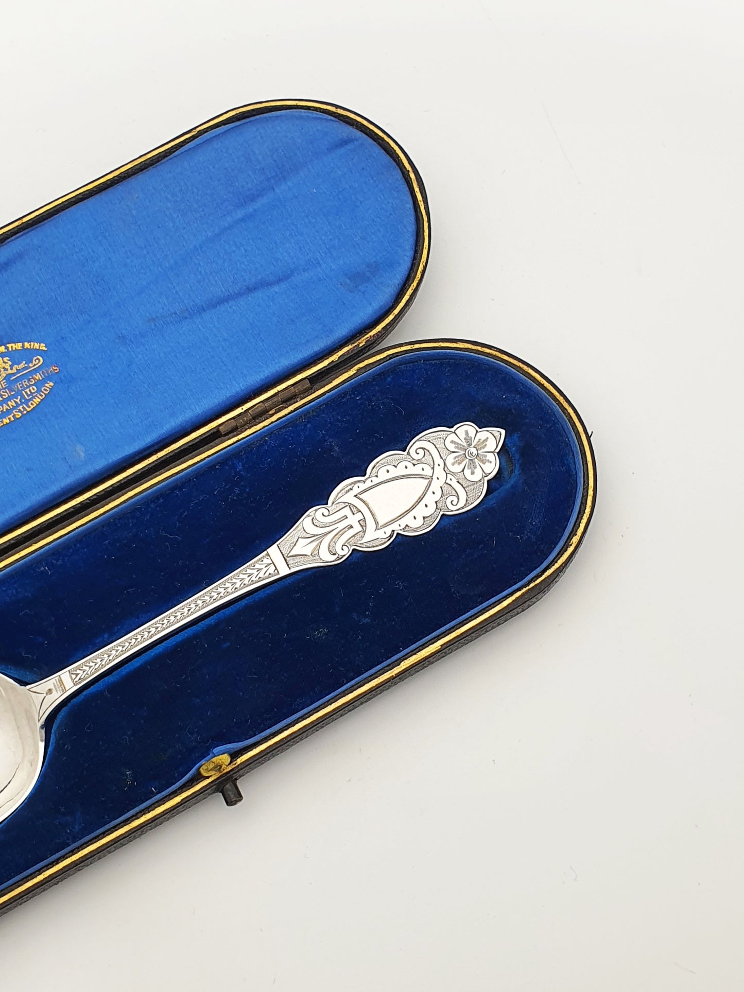 Nice Antique Victorian Silver Stag Presentation Spoon - 1877