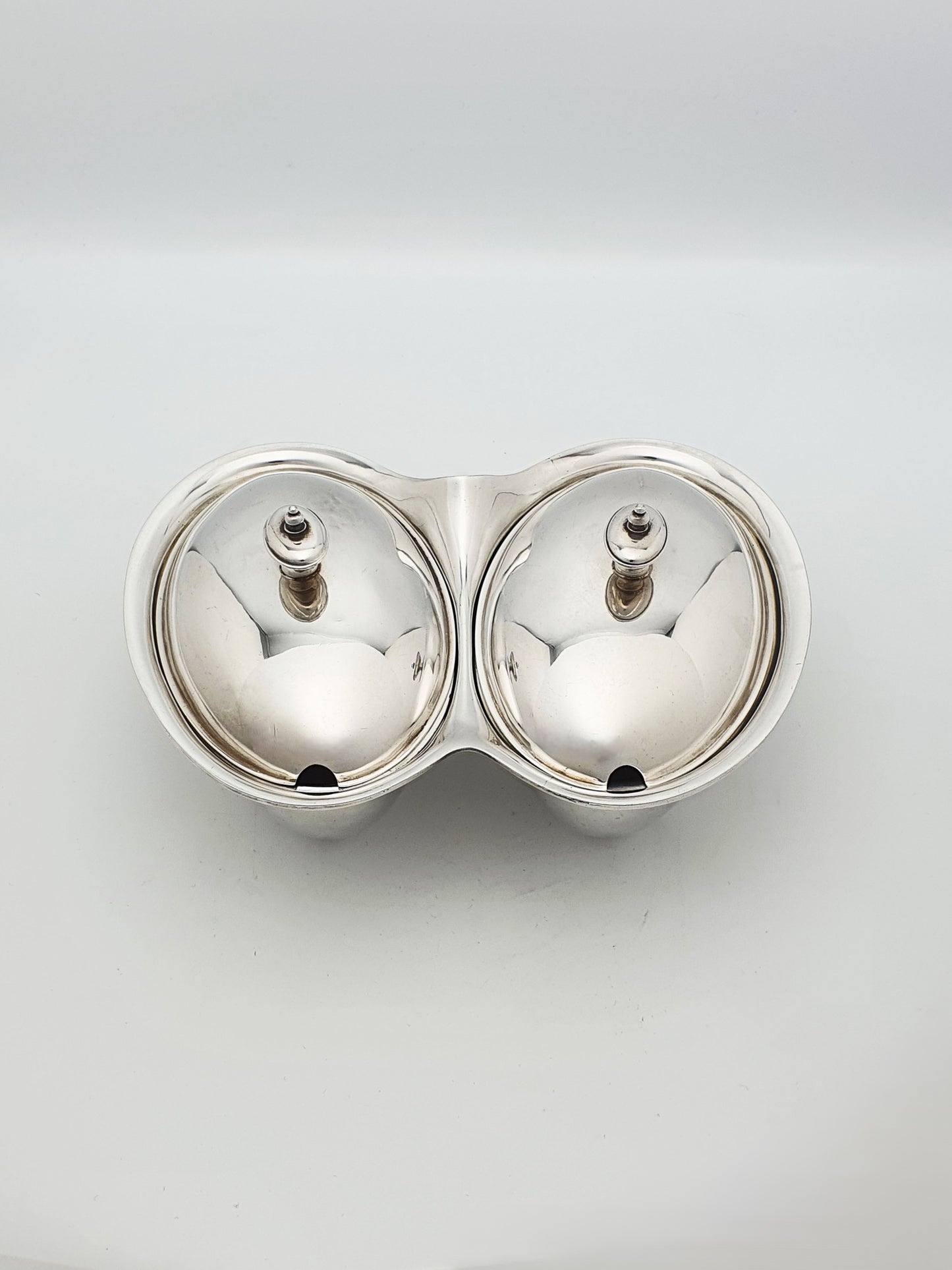 Unusual Antique Silver-Plated Symmetrical Twin-bowl Serving Dish – circa 1920