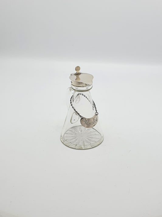 Nice George V Glass Whisky Noggin with Sterling Silver Mount - 1922