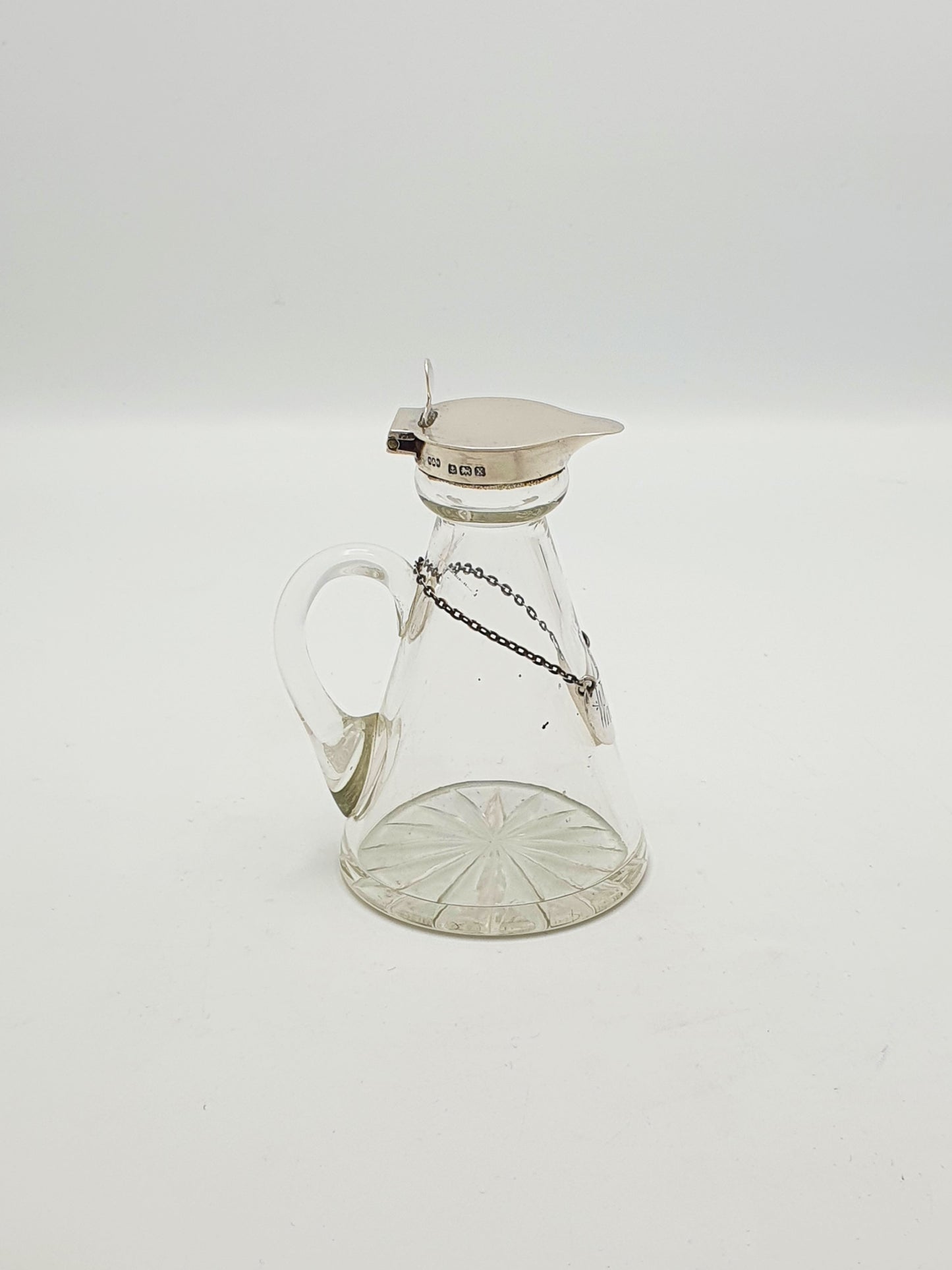 Nice George V Glass Whisky Noggin with Sterling Silver Mount - 1922