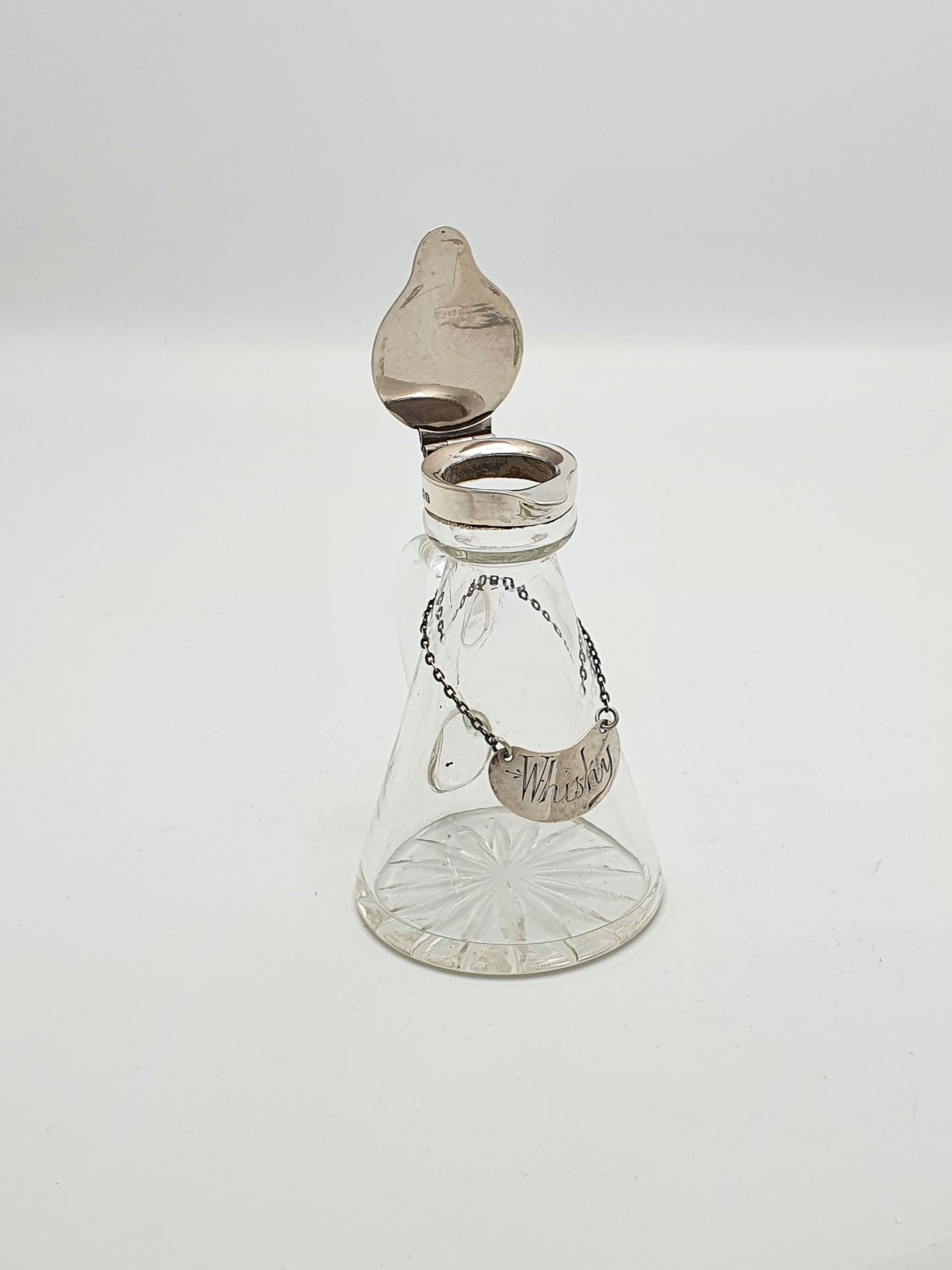 Nice George V Glass Whisky Noggin with Sterling Silver Mount - 1922