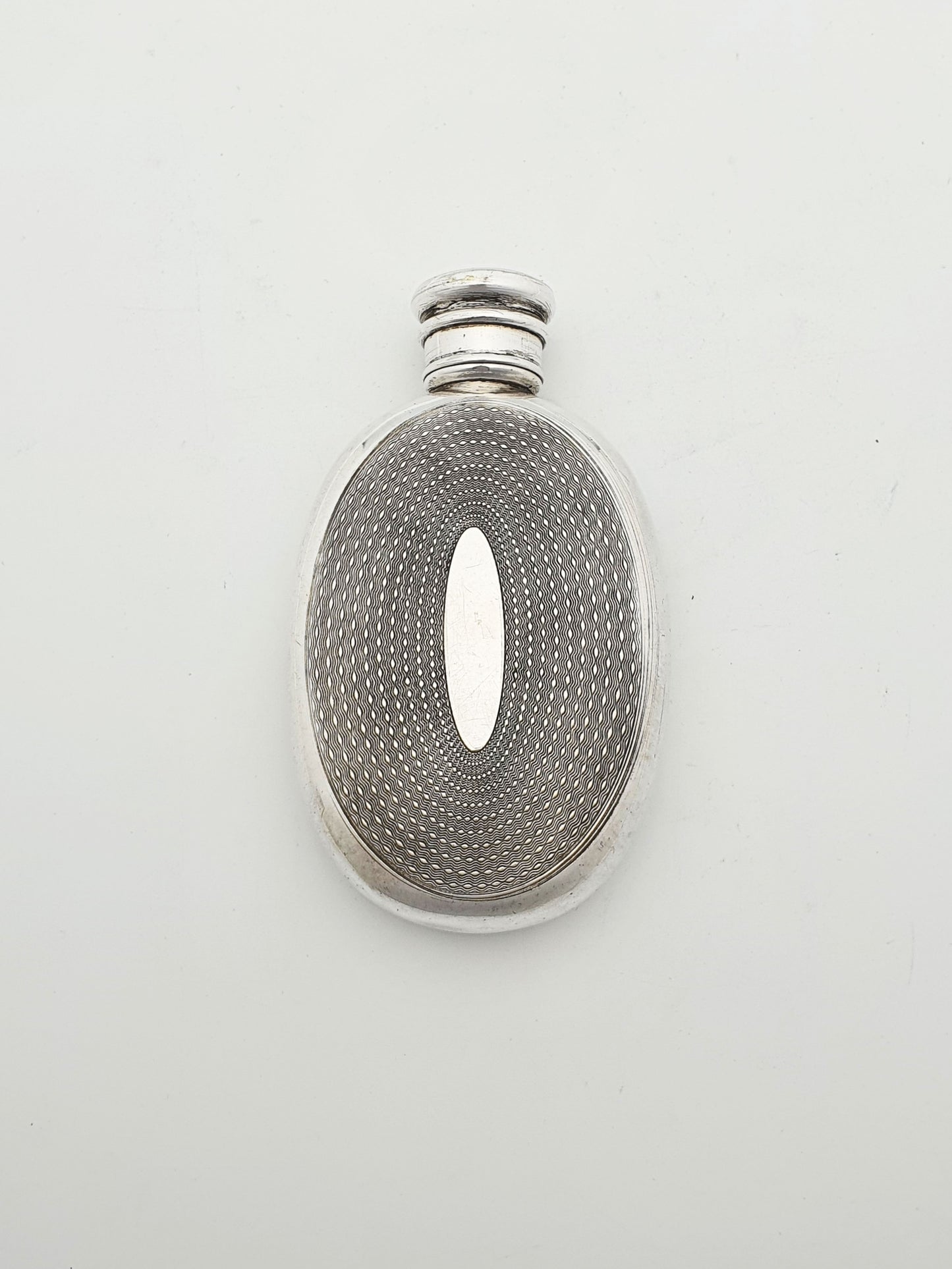 Handsome Victorian Silver-Plated Drinks Flask with Engine-Turned Design – circa 1890