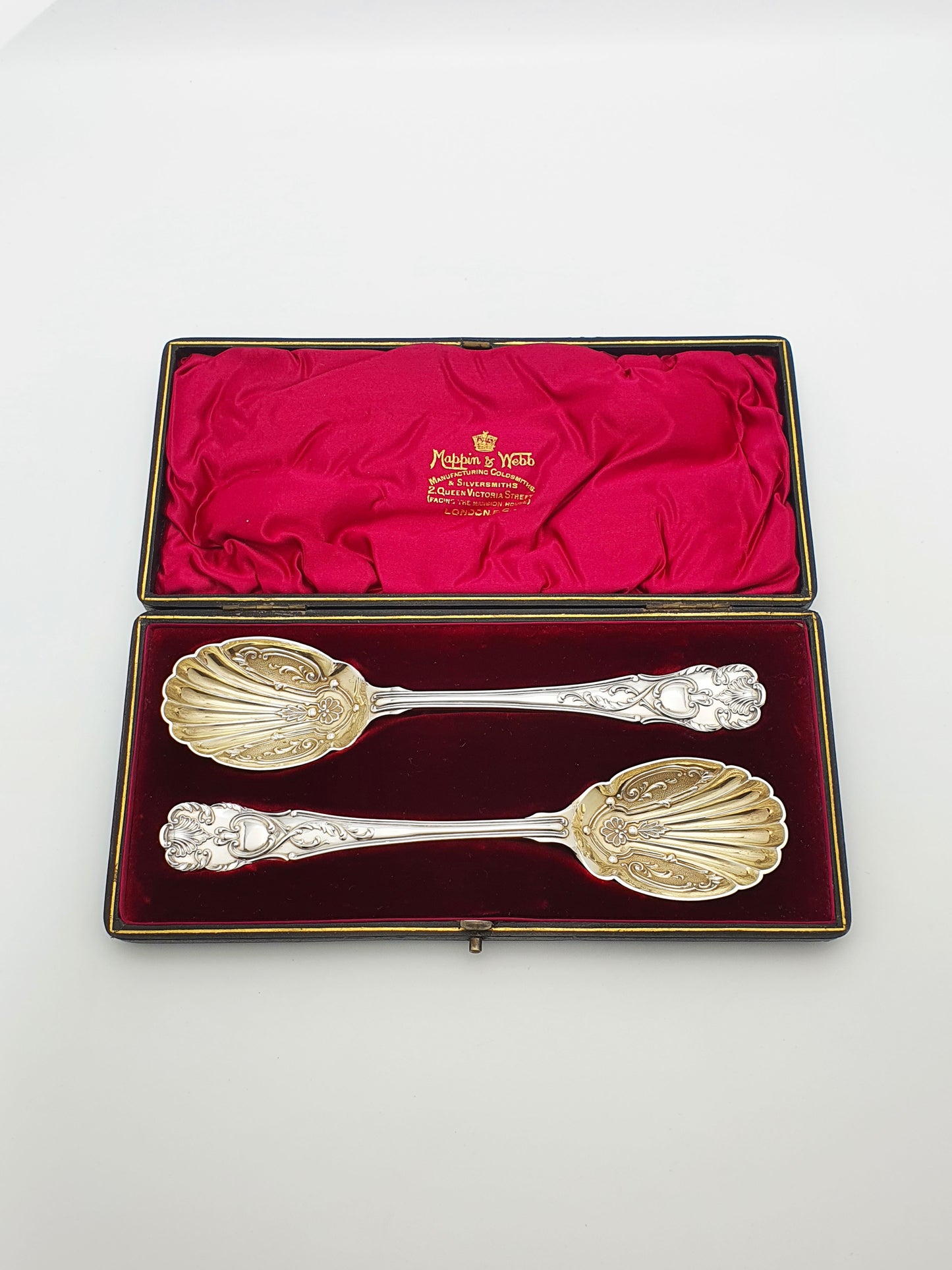 Pair of Antique Edwardian Mappin & Webb Silver-Plated Serving Spoons – circa 1905