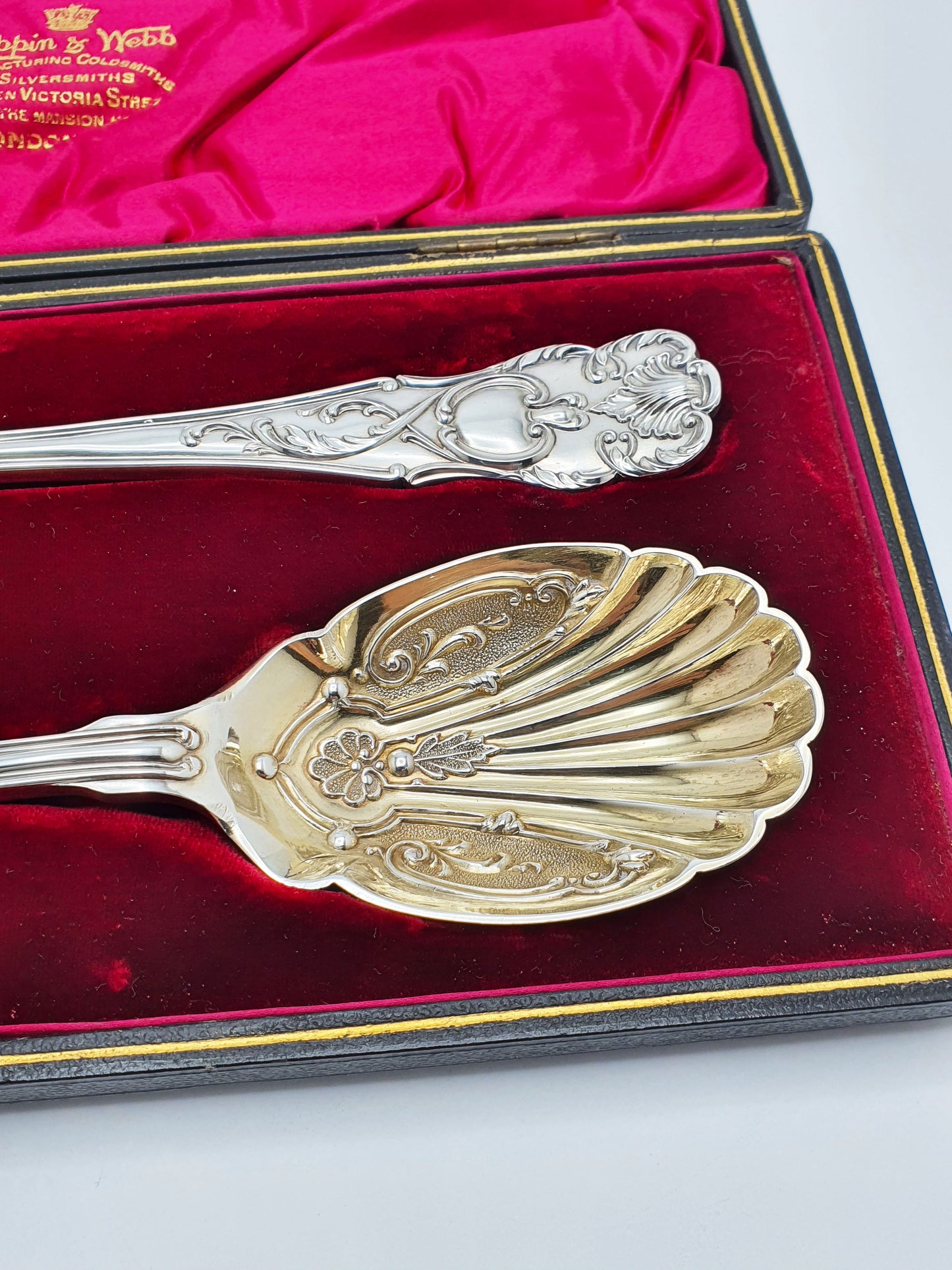 Pair of Antique Edwardian Mappin & Webb Silver-Plated Serving Spoons – circa 1905
