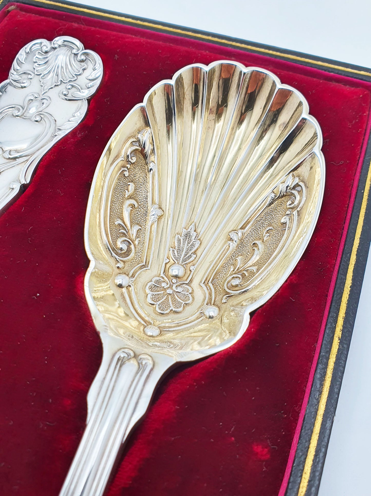 Pair of Antique Edwardian Mappin & Webb Silver-Plated Serving Spoons – circa 1905