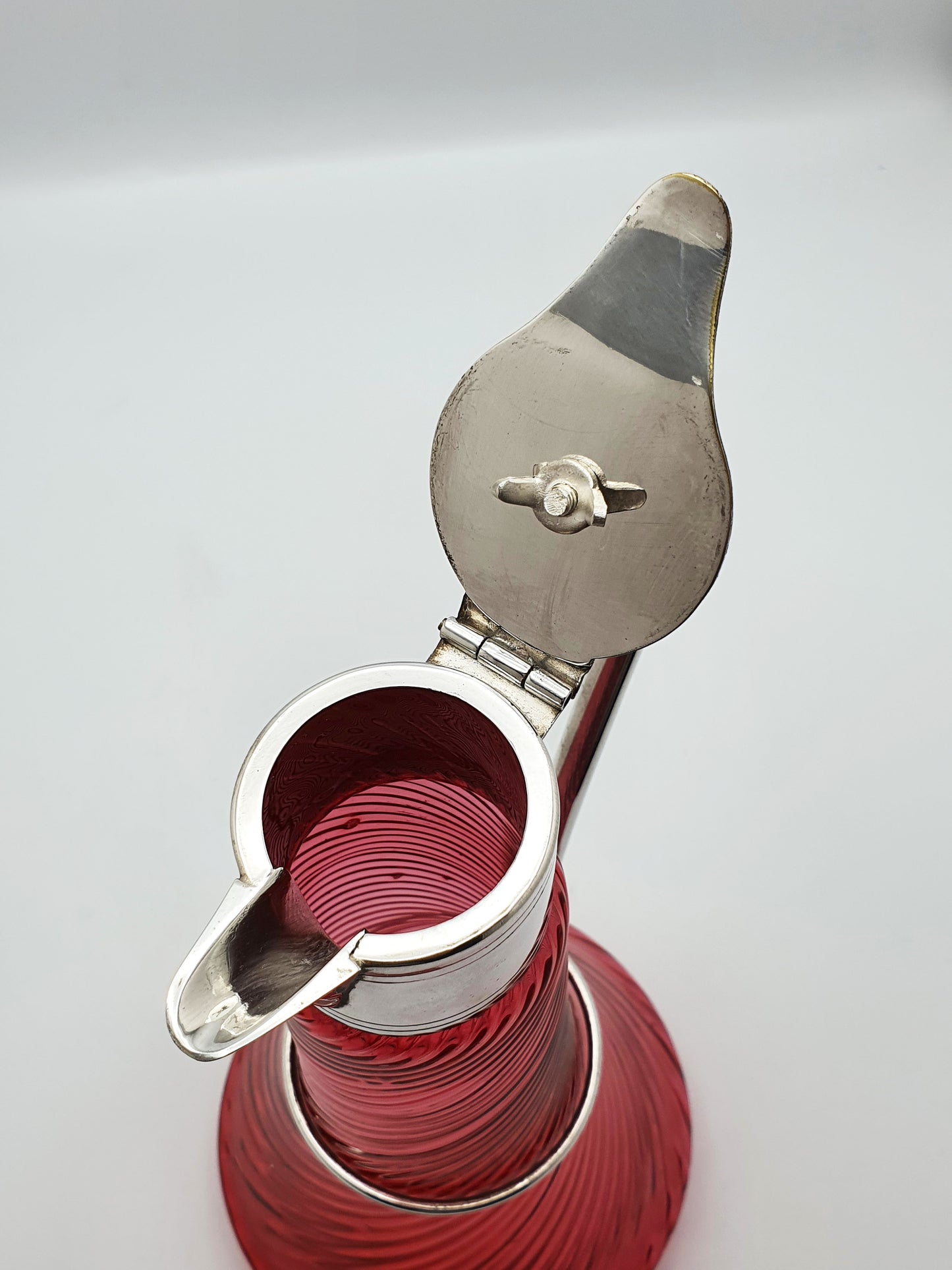 Striking Pair of Victorian Cranberry Glass Claret Jugs – circa 1890