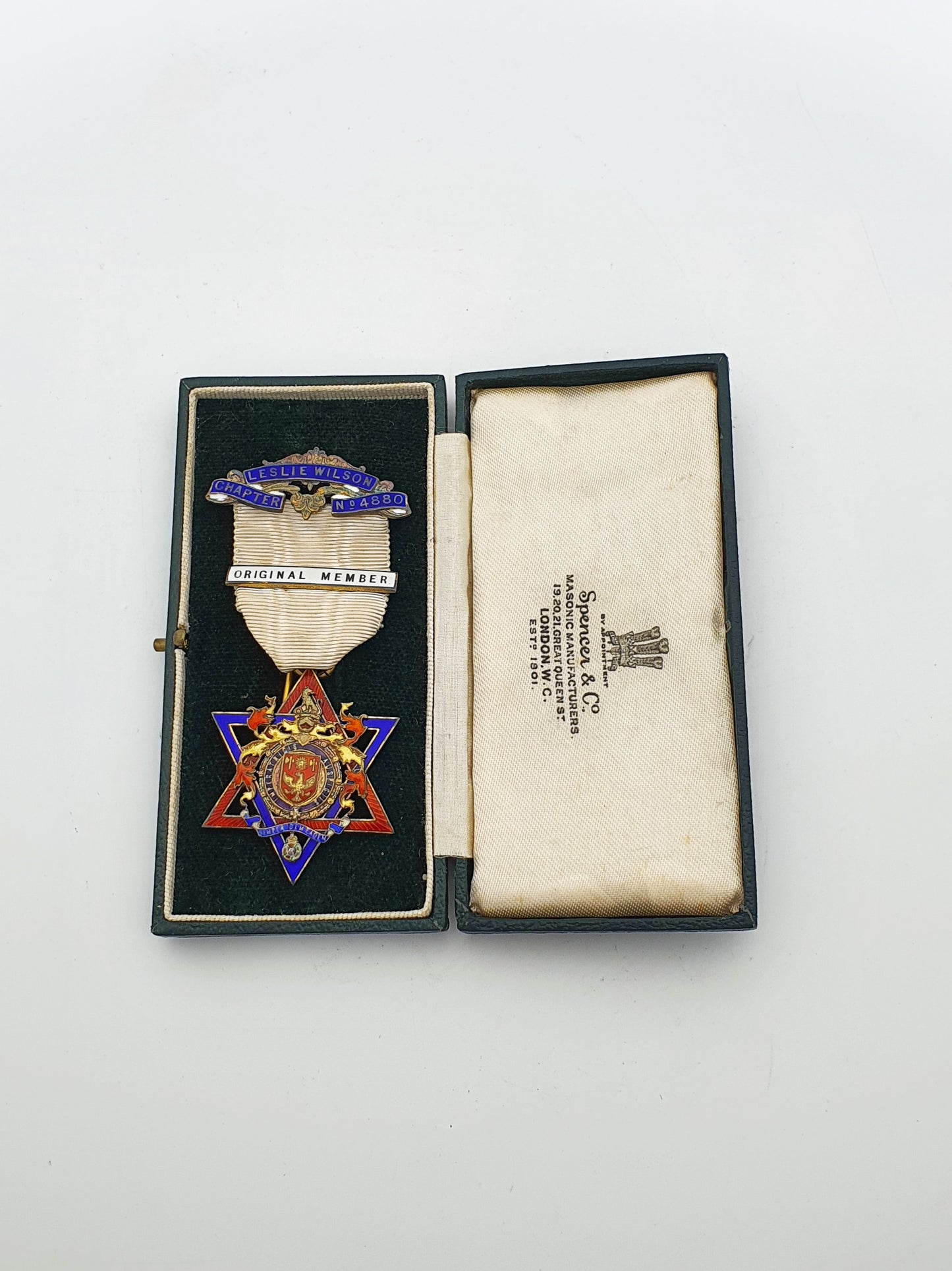 Sterling Silver Royal Arch Masonic Jewel – Leslie Wilson Chapter No. 4880 - 1937