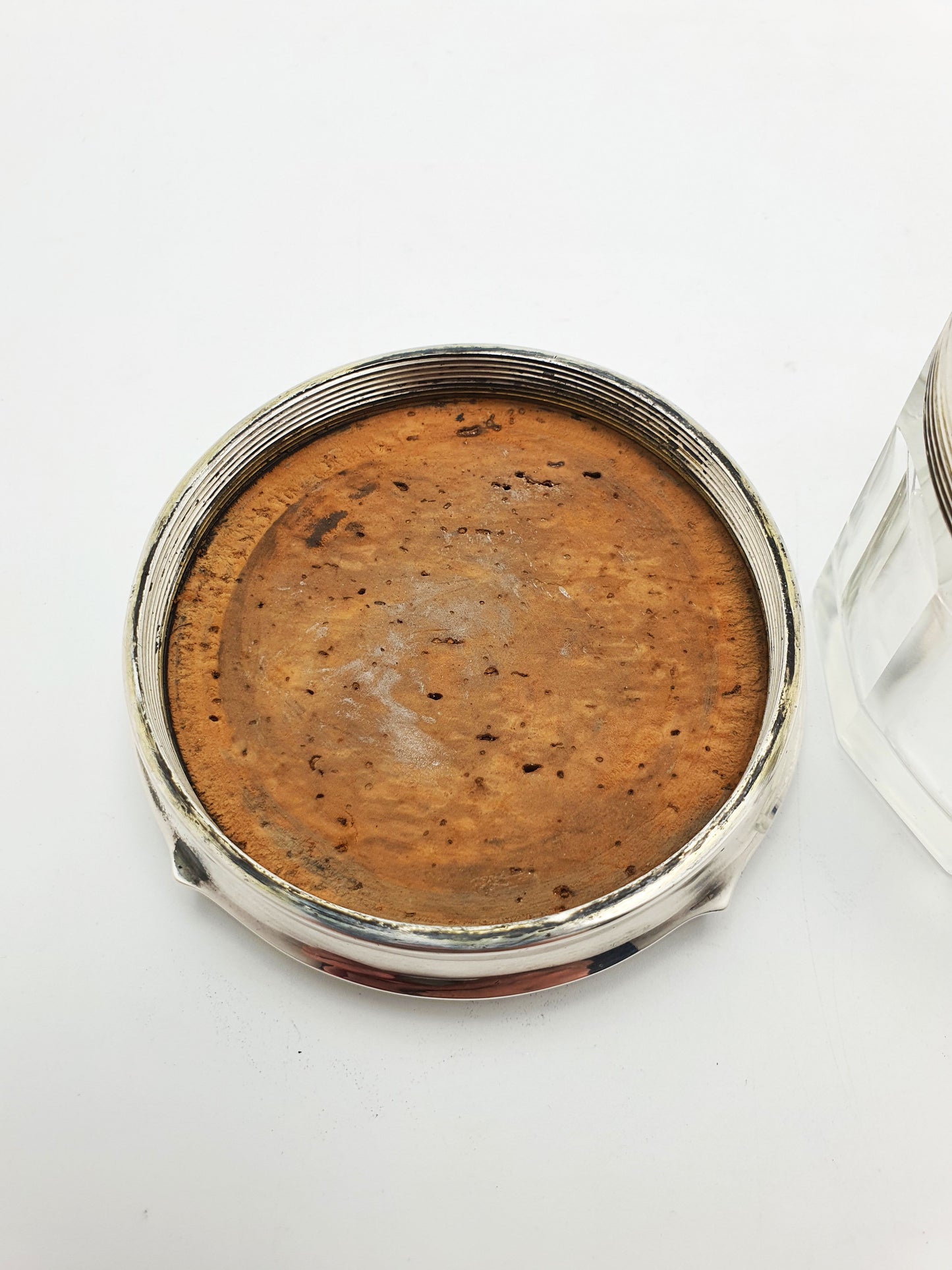 Gorgeous Art Deco Silver & Guilloche Enamel Lidded Glass Jar - 1926