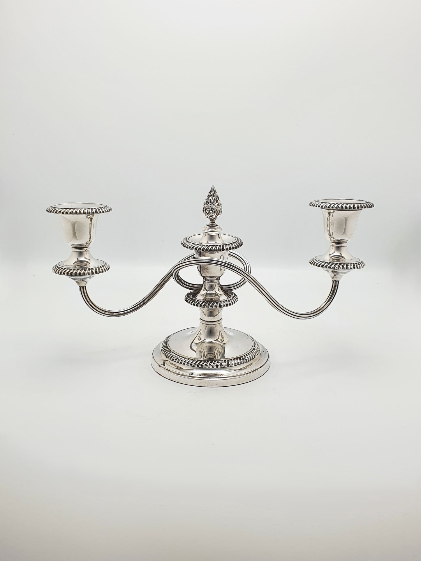 Nice Pair of Antique Silver-Plated Low Candelabras – circa 1920