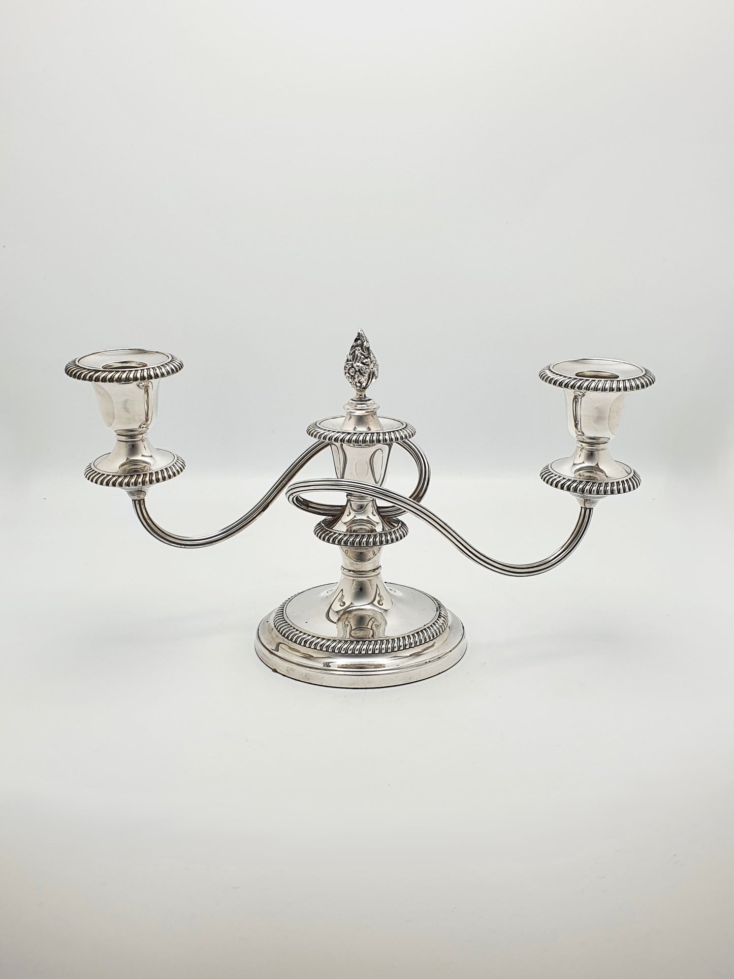 Nice Pair of Antique Silver-Plated Low Candelabras – circa 1920