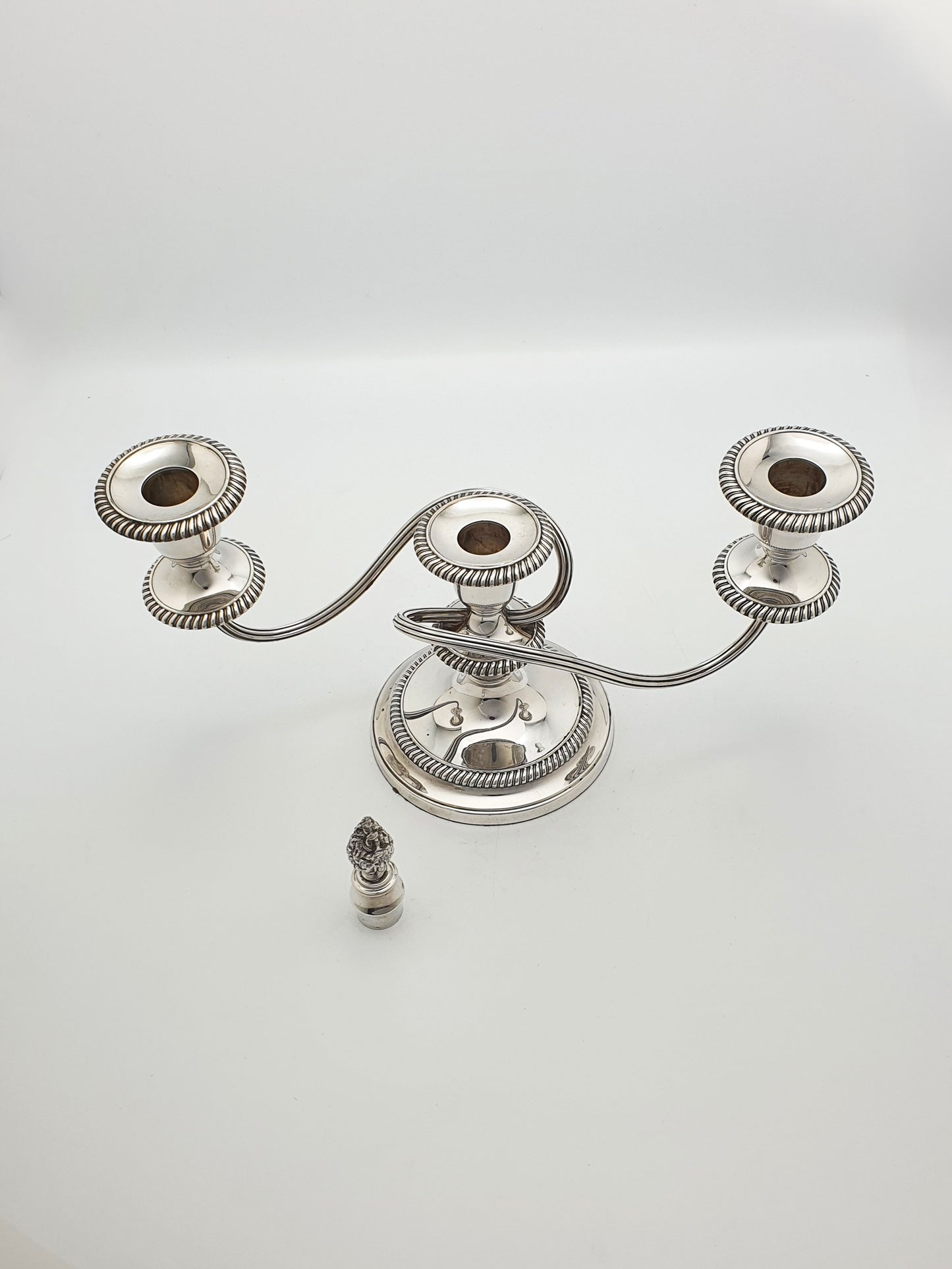 Nice Pair of Antique Silver-Plated Low Candelabras – circa 1920