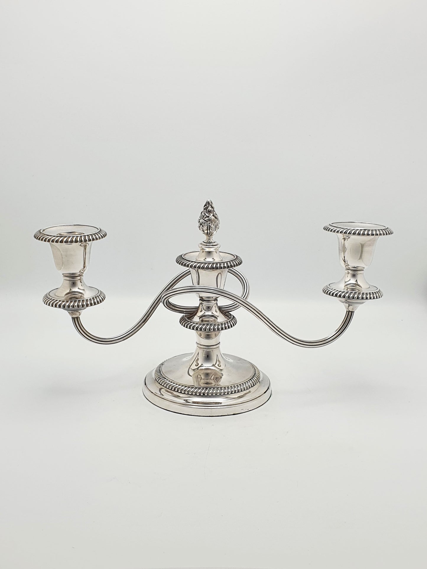 Nice Pair of Antique Silver-Plated Low Candelabras – circa 1920