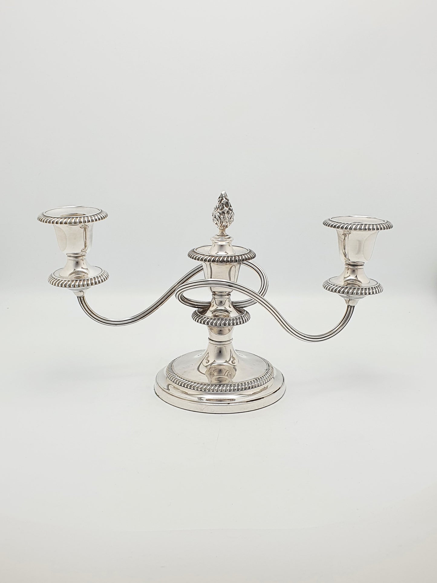 Nice Pair of Antique Silver-Plated Low Candelabras – circa 1920