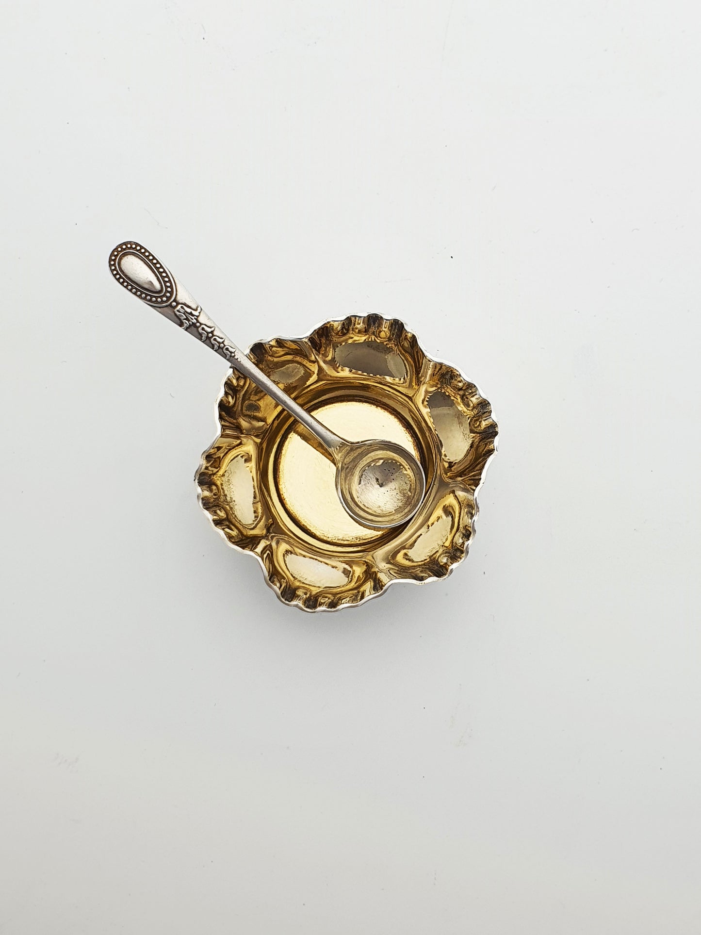 Antique Edwardian Cased Set of Four Silver-Plated Salt Cellars with Spoons – circa 1905