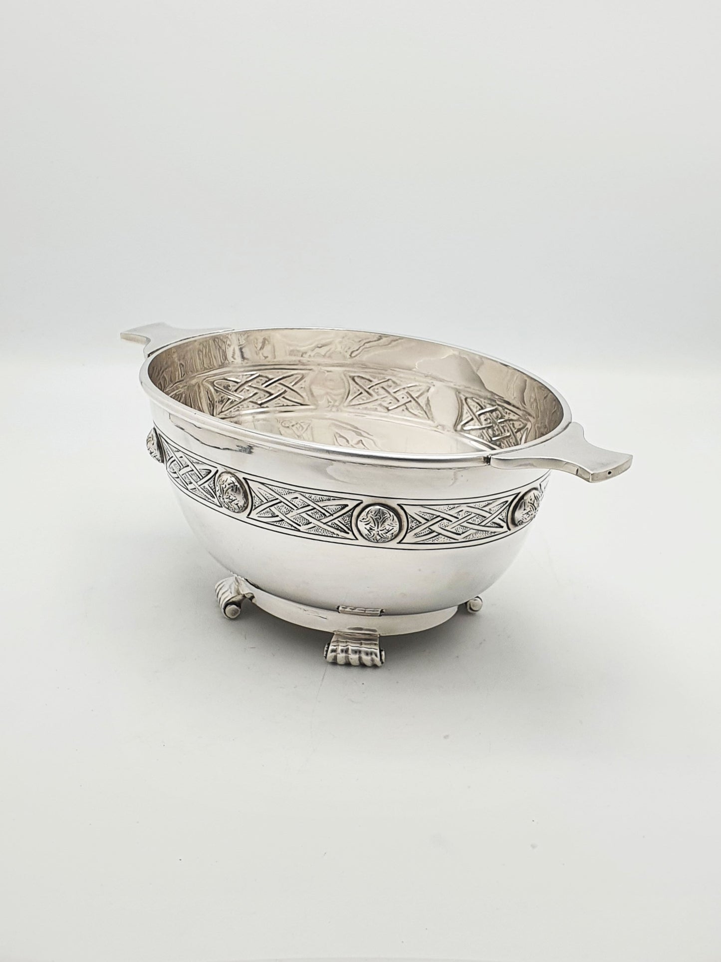 Unique Antique Silver-Plated Scottish Revival Dish – circa 1920