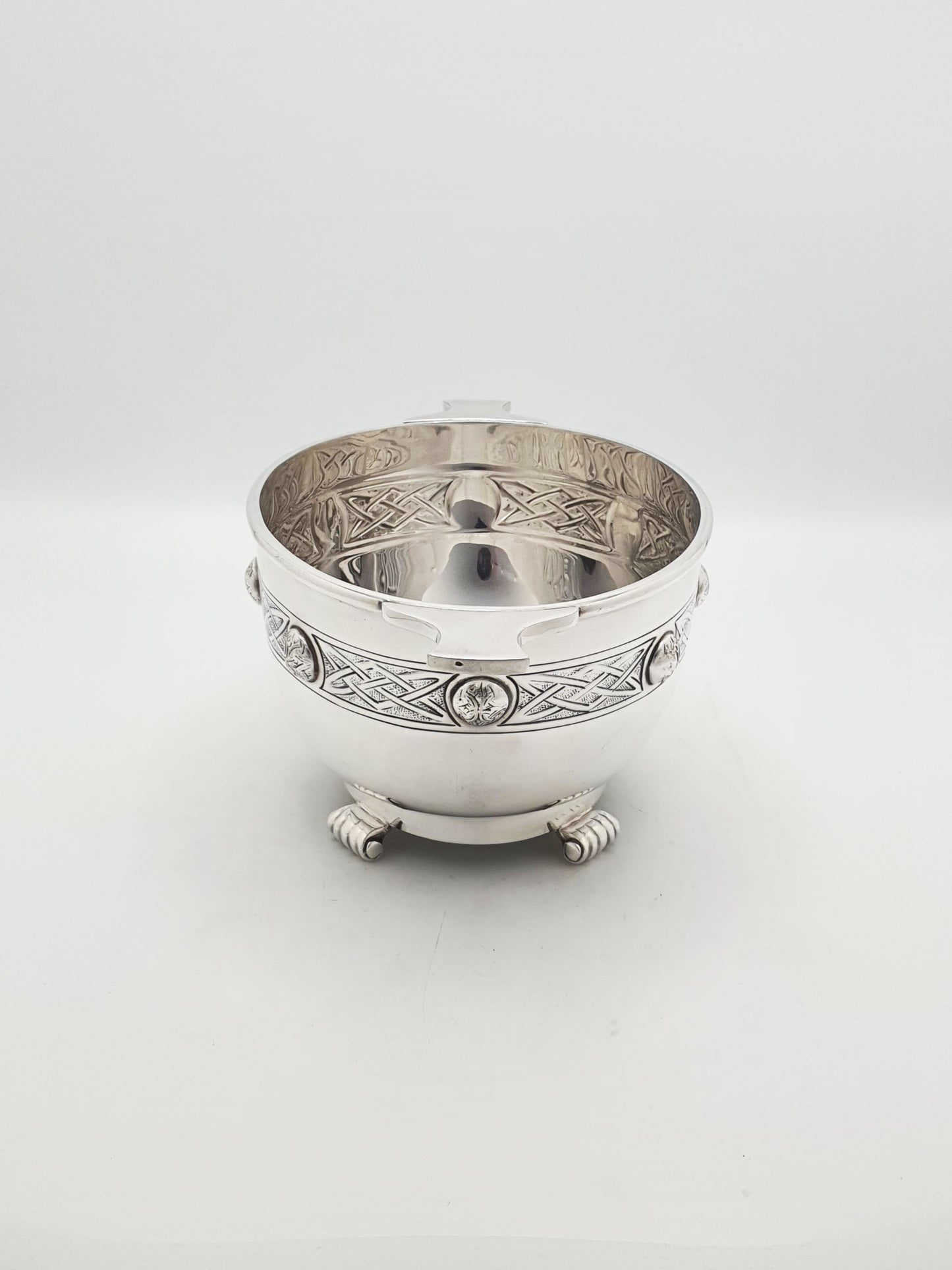 Unique Antique Silver-Plated Scottish Revival Dish – circa 1920