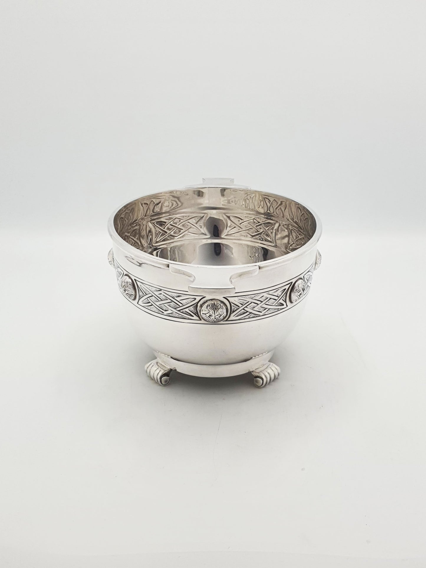 Unique Antique Silver-Plated Scottish Revival Dish – circa 1920