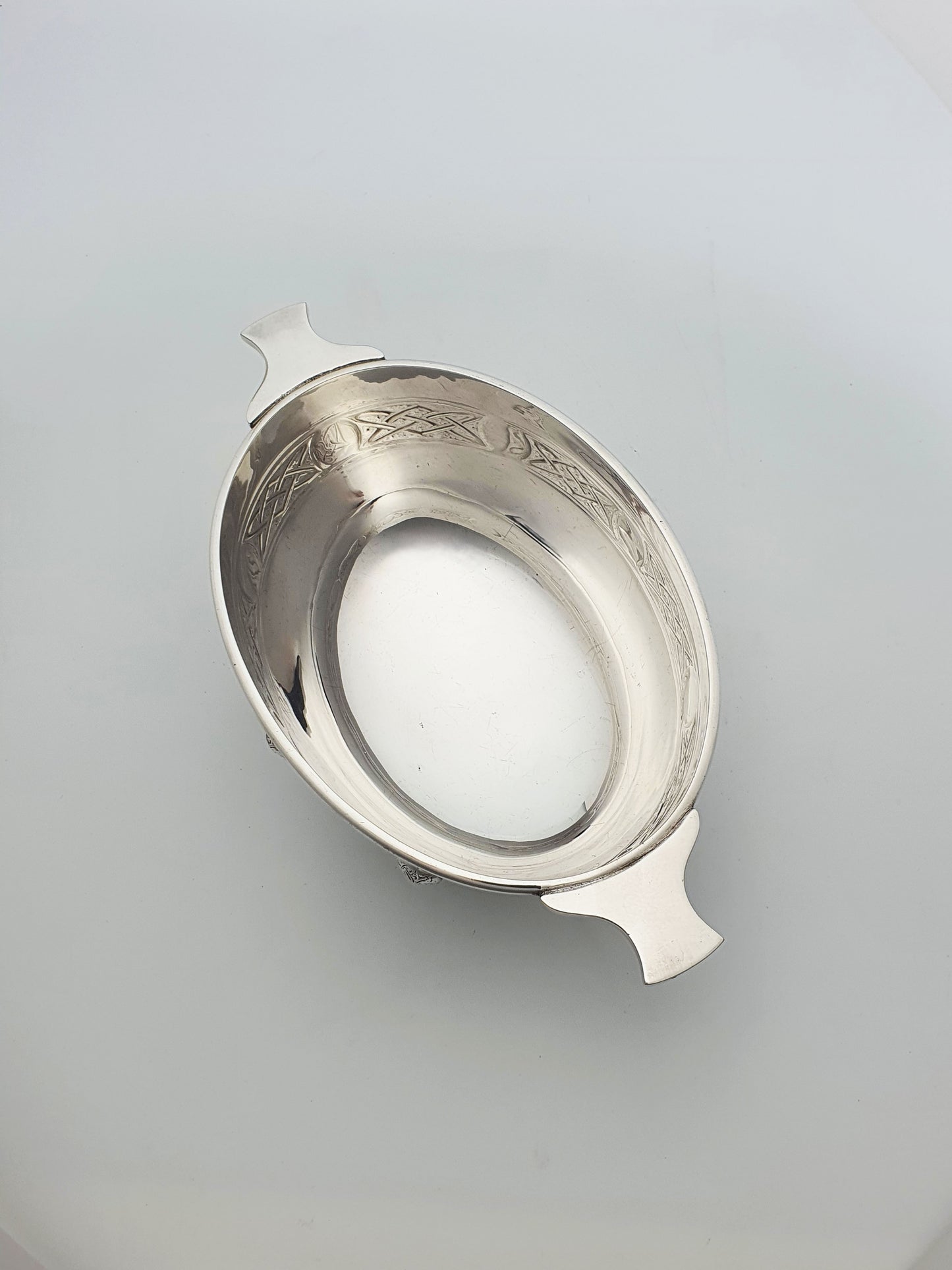 Unique Antique Silver-Plated Scottish Revival Dish – circa 1920